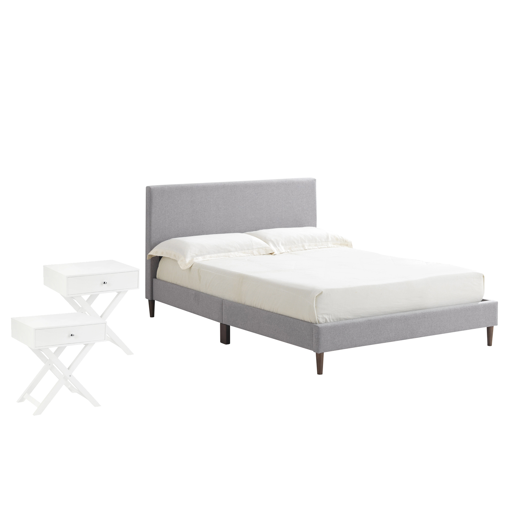 Details About New Grey Logan Bed Side Table Set Temple Webster Bedroom Sets