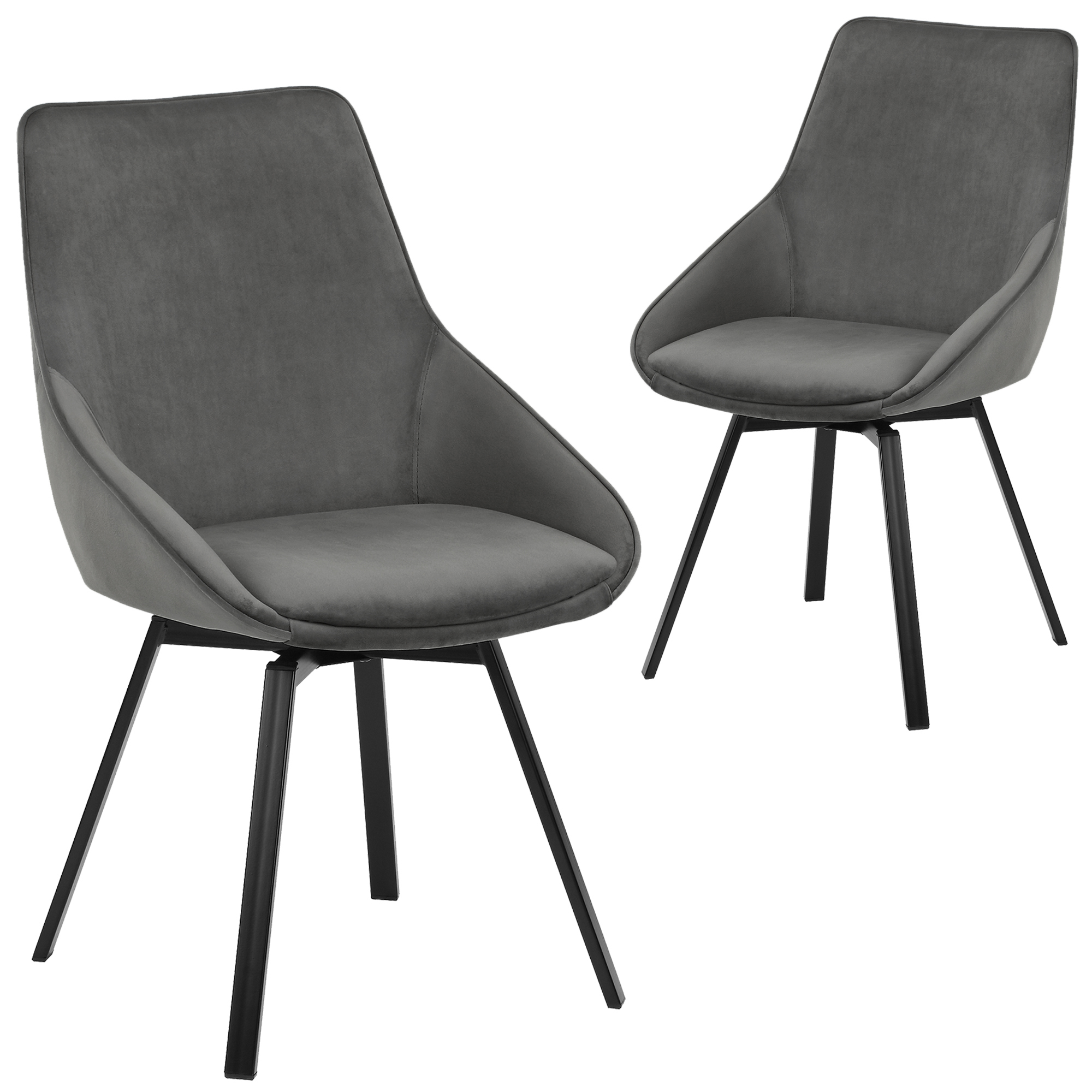 NEW Set of 2 Nappa Velvet Swivel Dining Chairs Temple & ster