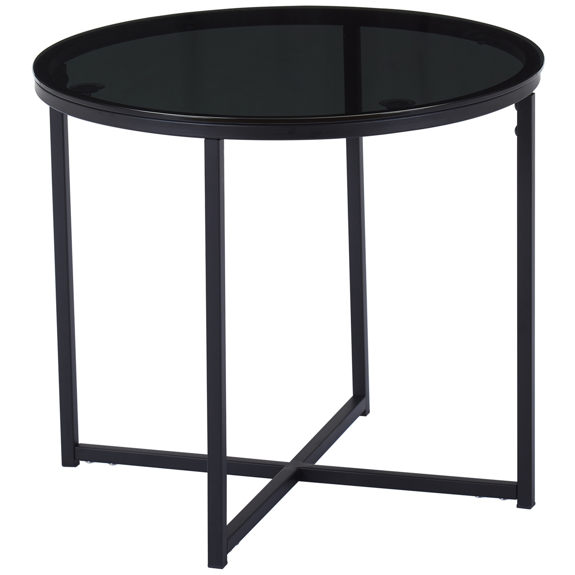 Smoked Siena Round Glass Side Table