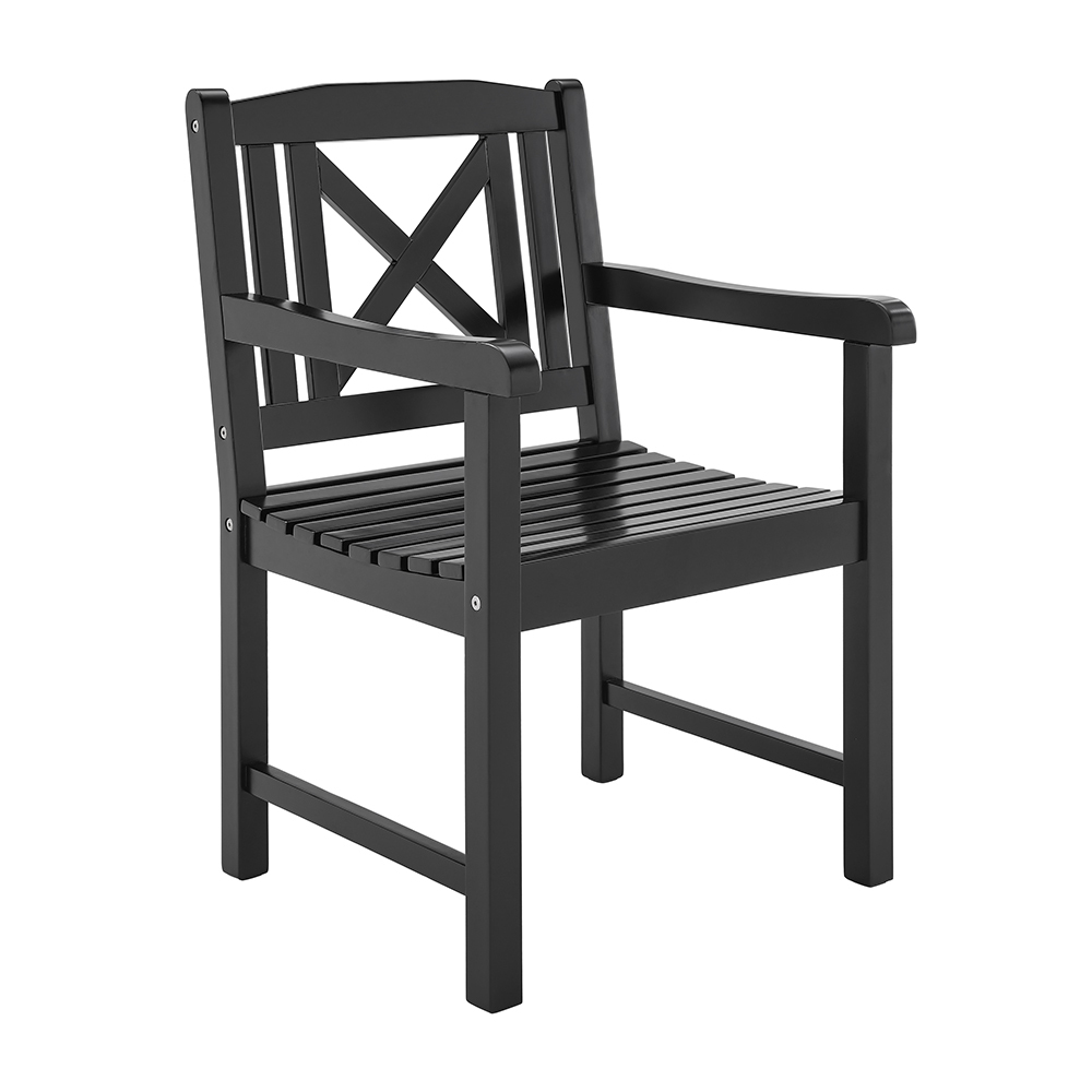 Temple Webster Black Santa Cruz Acacia Wood Outdoor Armchair Reviews