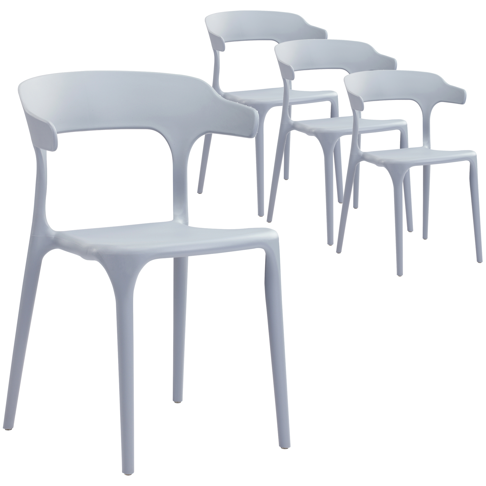 Temple Webster Grey Hug Uv Stabilised Outdoor Dining Chairs