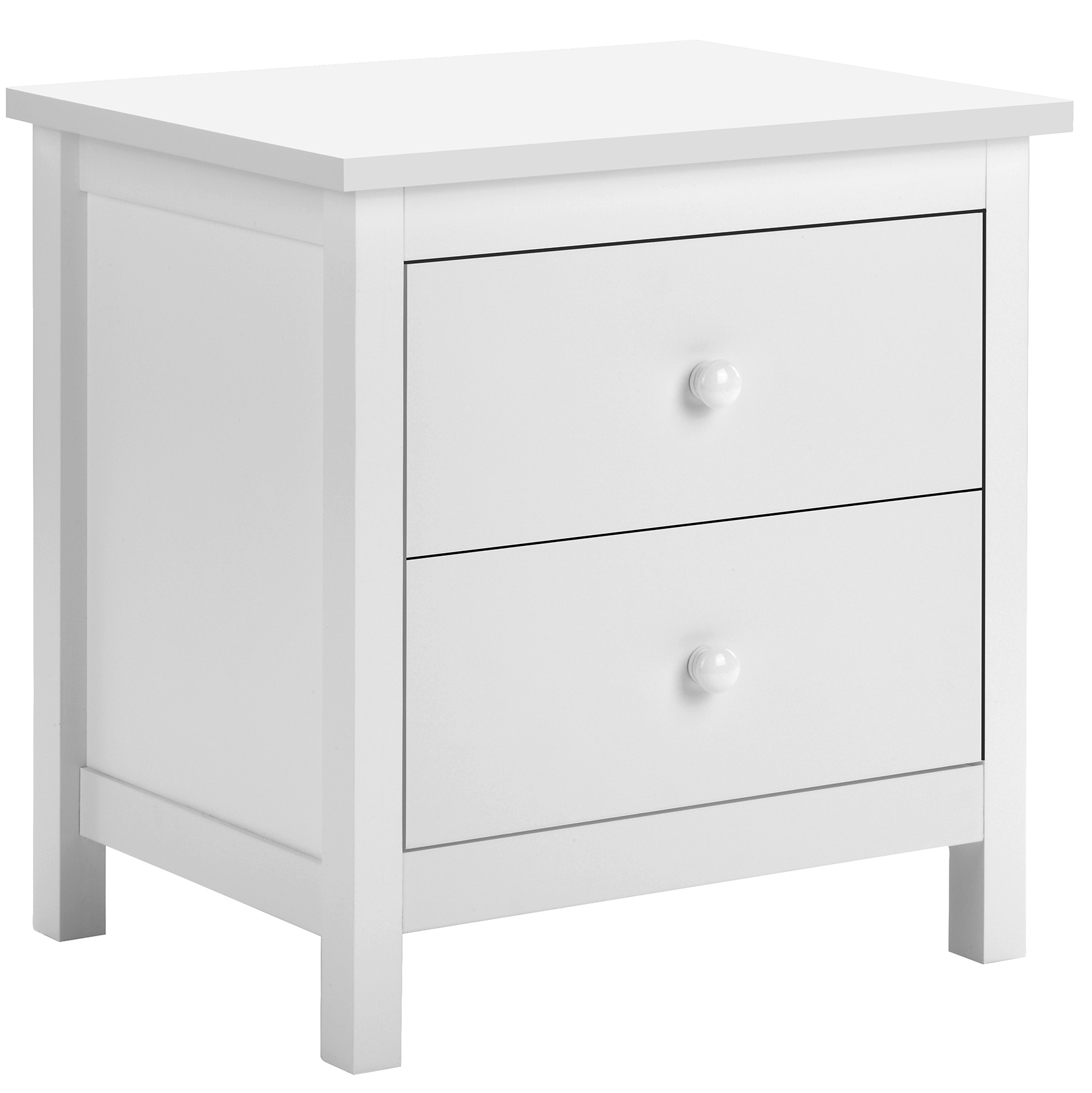 white bedside dresser