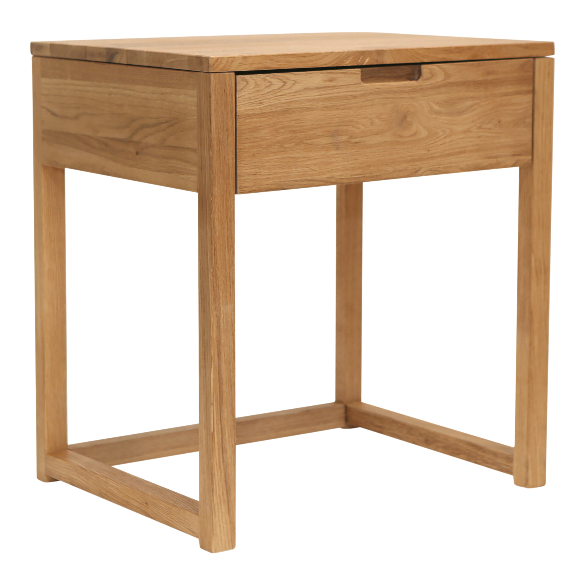 Webster Olwen Oak Wood Bedside Table, Round Bedside Table With Drawers Australia