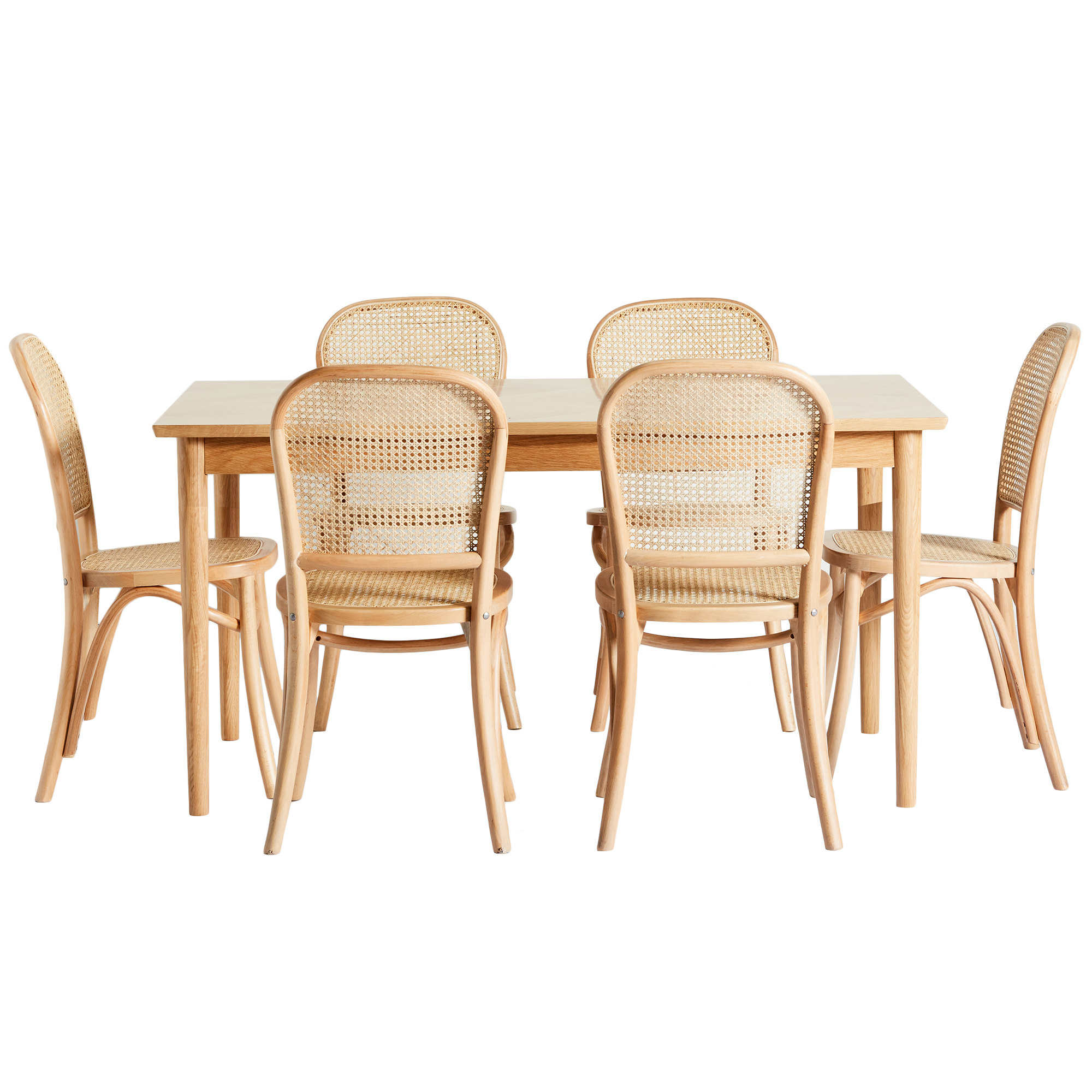 Temple Webster 6 Seater Parquet Dining Table Rattan Chair Set Round Canada Standard Sizes
