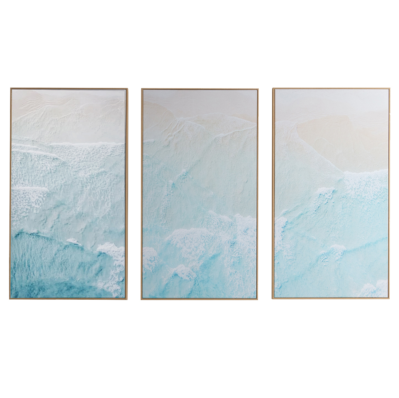 Temple Webster Turquoise Surf Framed Canvas Wall Art Triptych Reviews