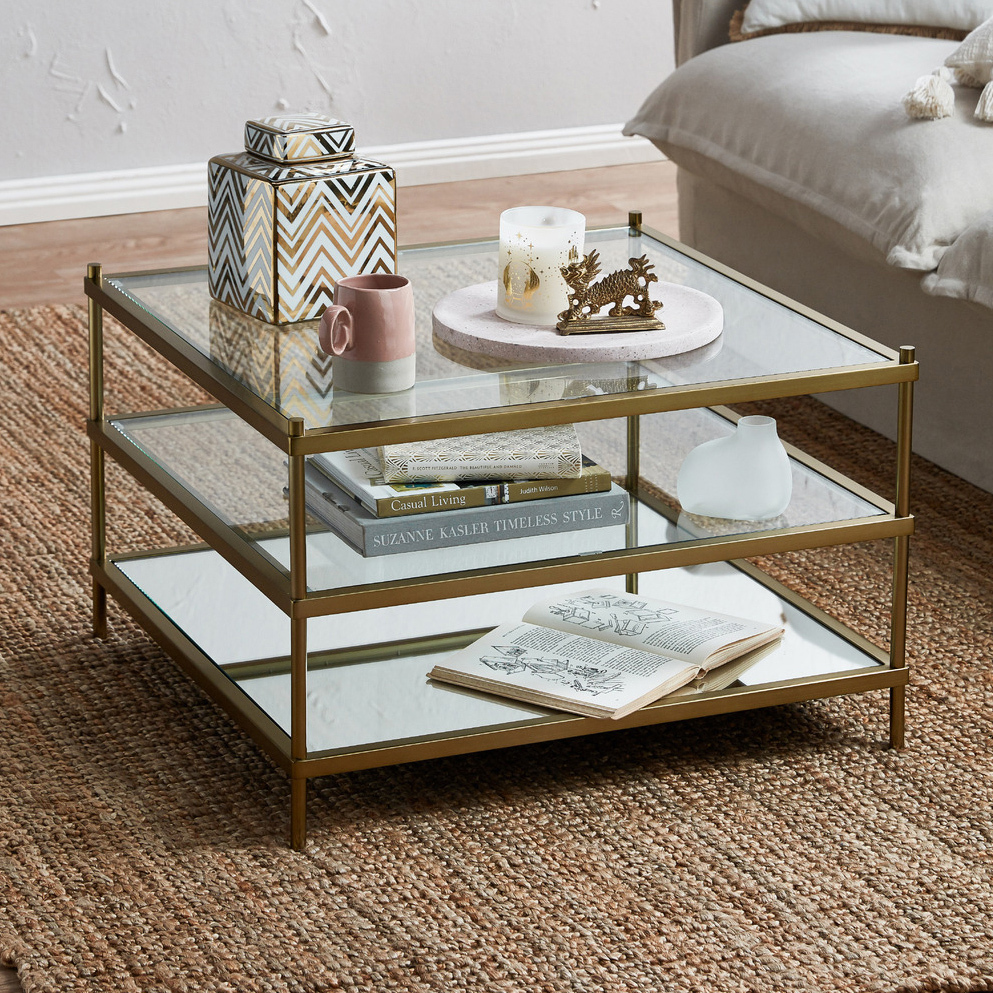 Temple Webster Square Francesca Glass Coffee Table Reviews