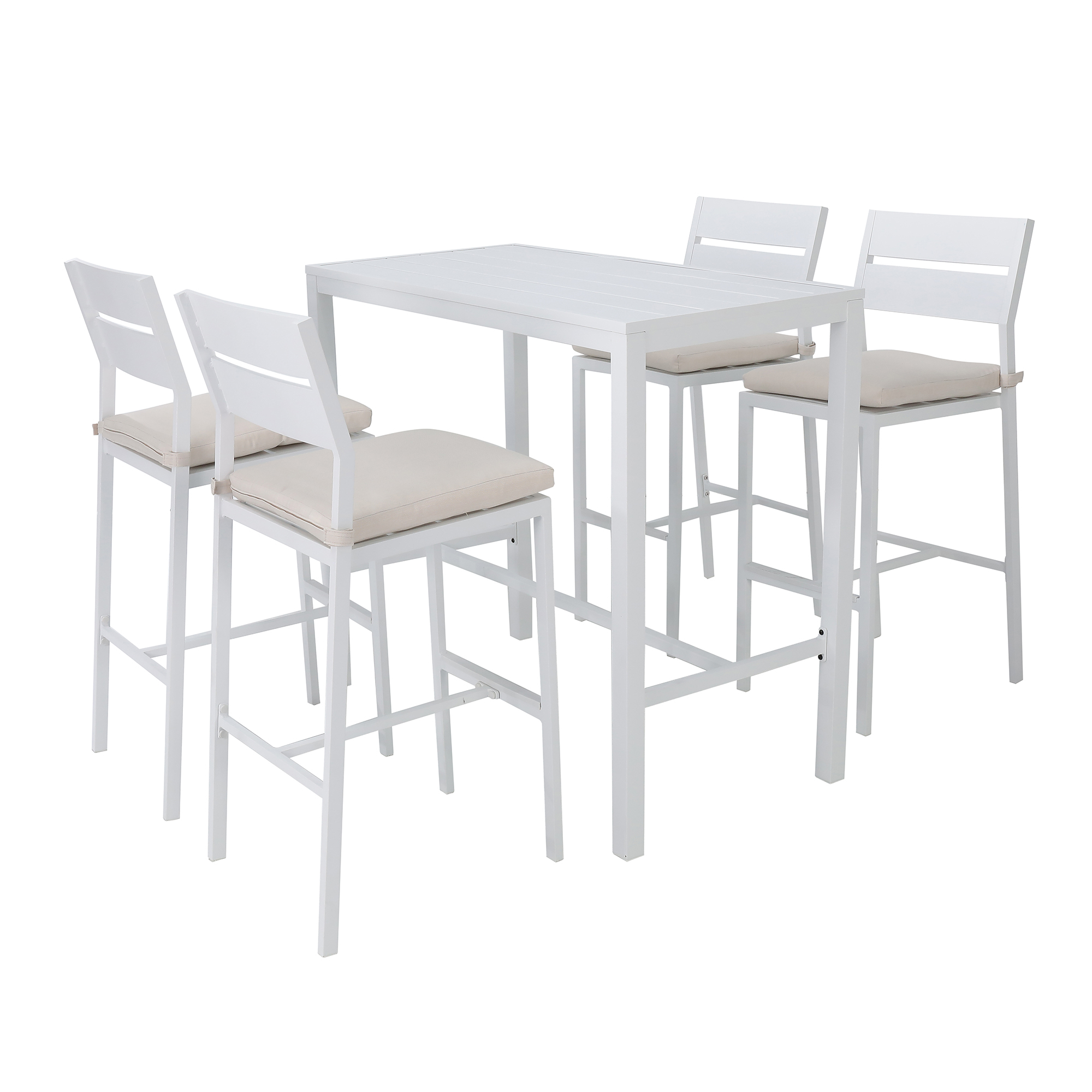 Temple Webster 4 Seater Kos Aluminium, Outdoor Furniture Bar Table Set