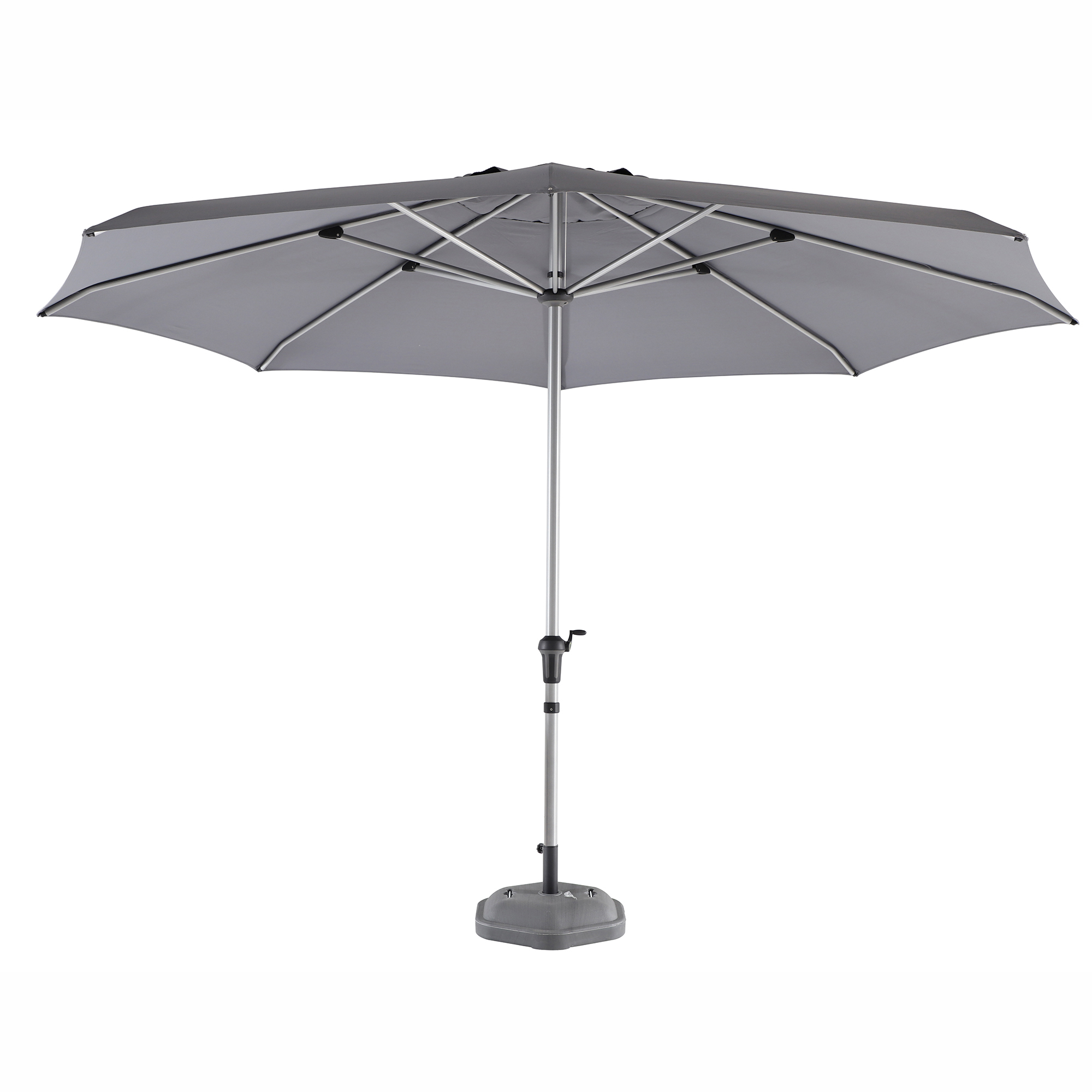 4m Charcoal Coast Aluminium Market Umbrella With Base Temple Webster