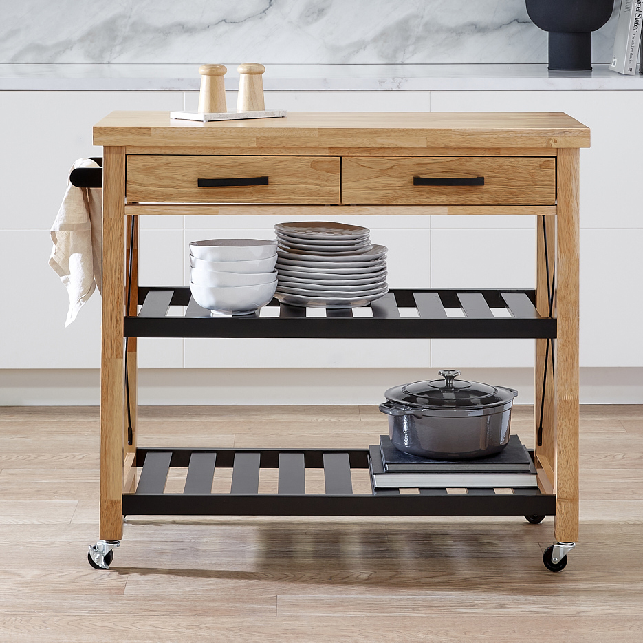 Temple Webster Memphis Wooden Kitchen Island Trolley Reviews