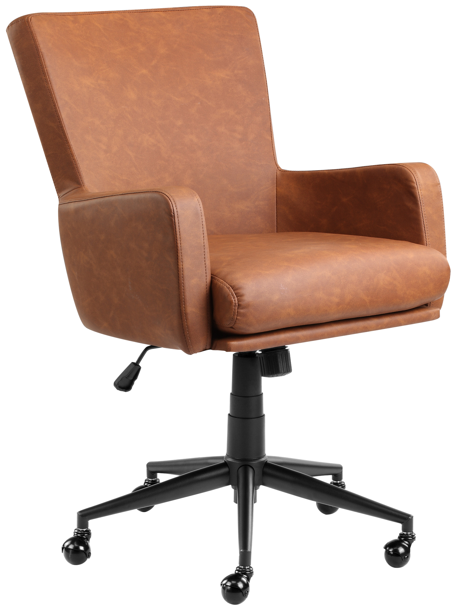 Temple & Webster Tan Creed Faux Leather Office Chair