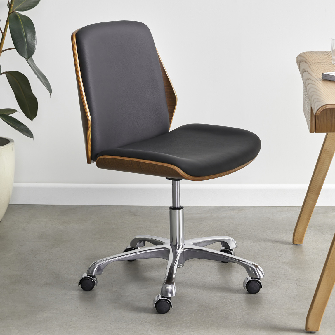 wood and leather desk chairs