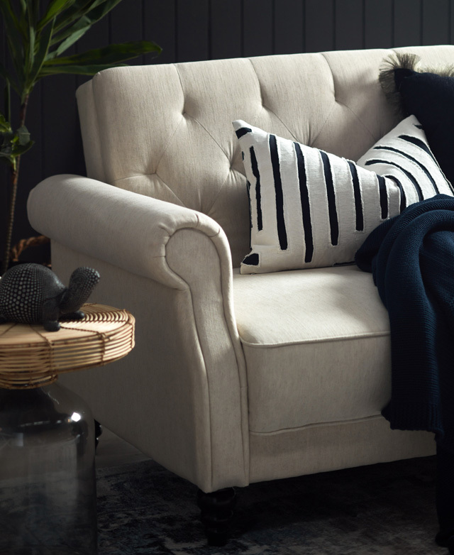 Temple & ster Richmond 3 Seater Linen Chesterfield Sofa Bed