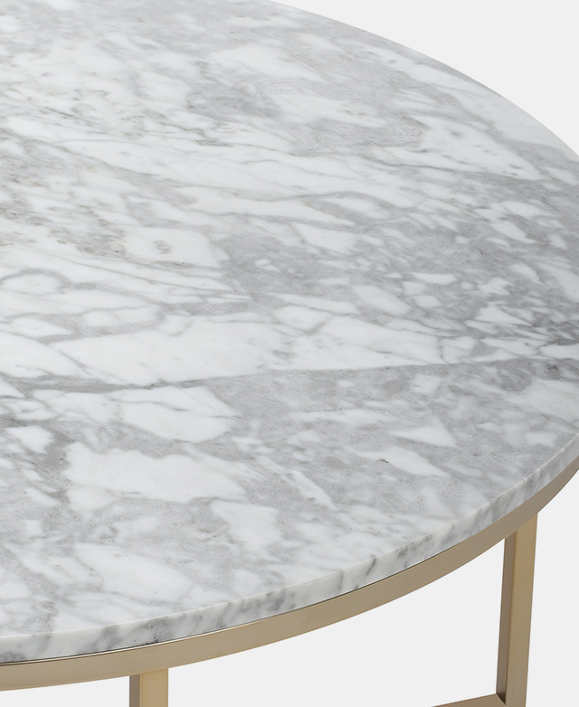 Temple & Webster 80cm White Serena Italian Carrara Marble Coffee Table