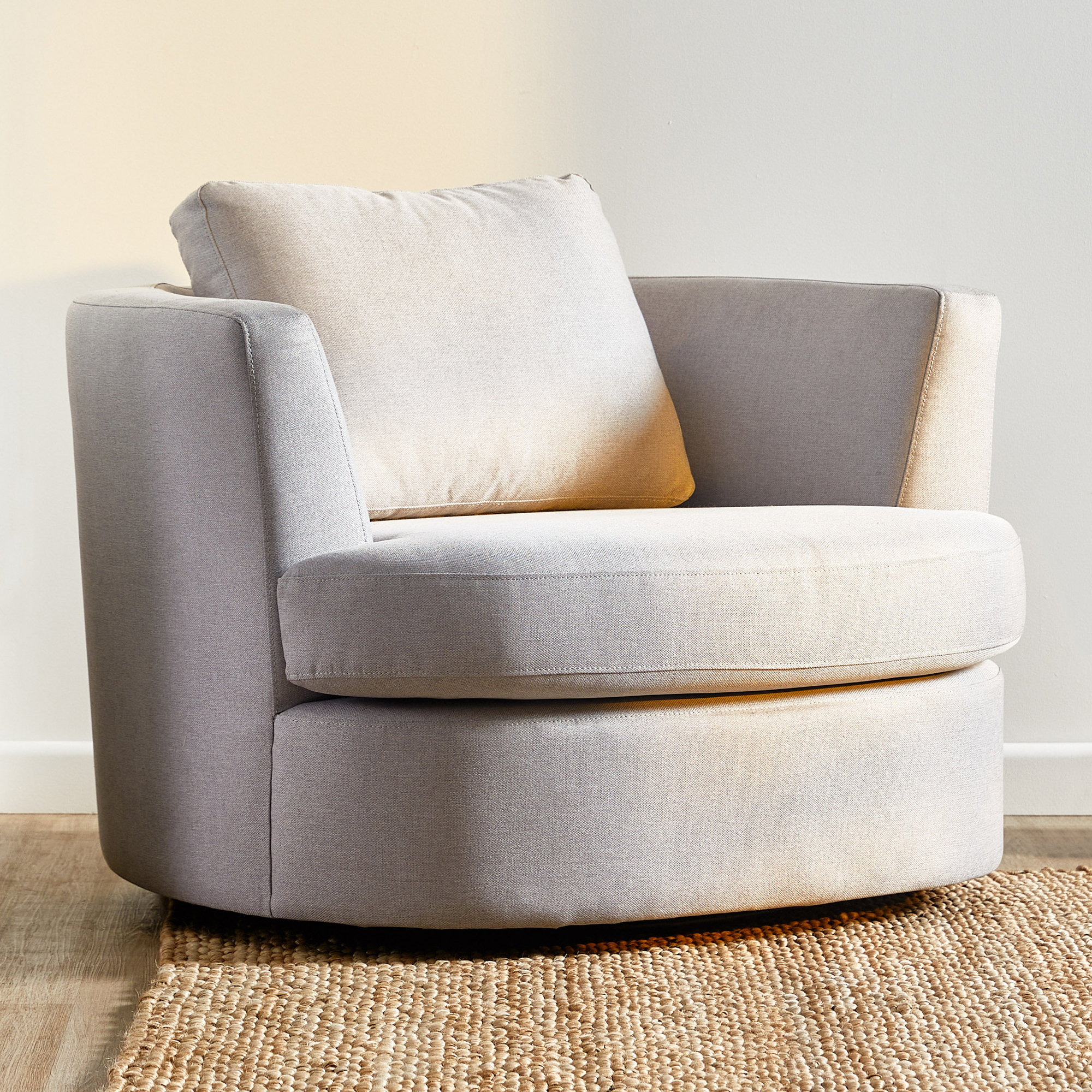 Webster Killian Oversized Swivel Armchair, Oversized Round Swivel Chairs For Living Room