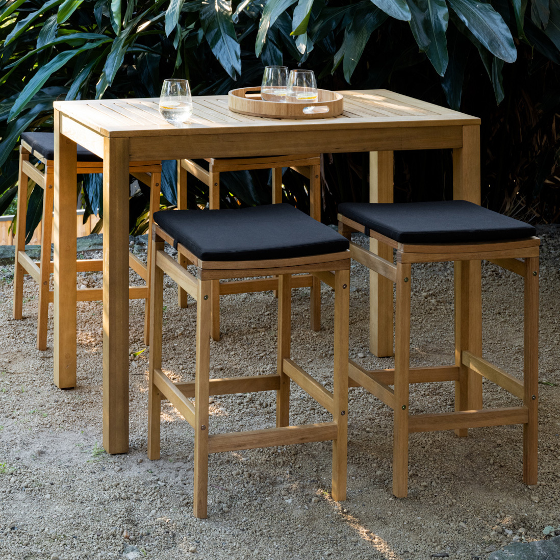 Temple Webster Verona Wooden Outdoor, Wooden Bar Table And Stools
