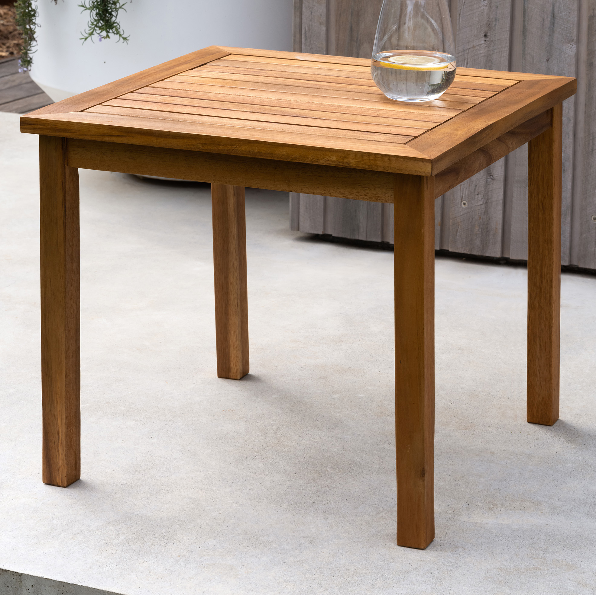 acacia wood outdoor side table