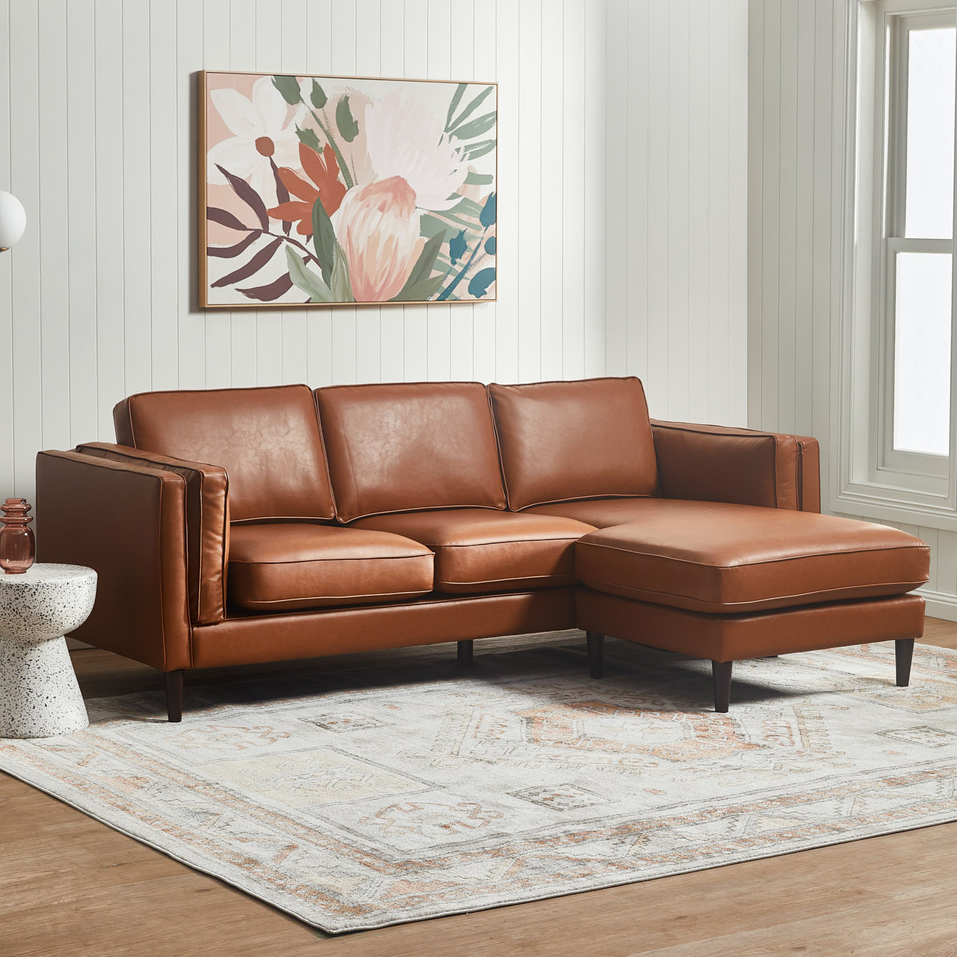 Temple & Webster Brahm Premium 3 Seater Sofa with Reversible Chaise