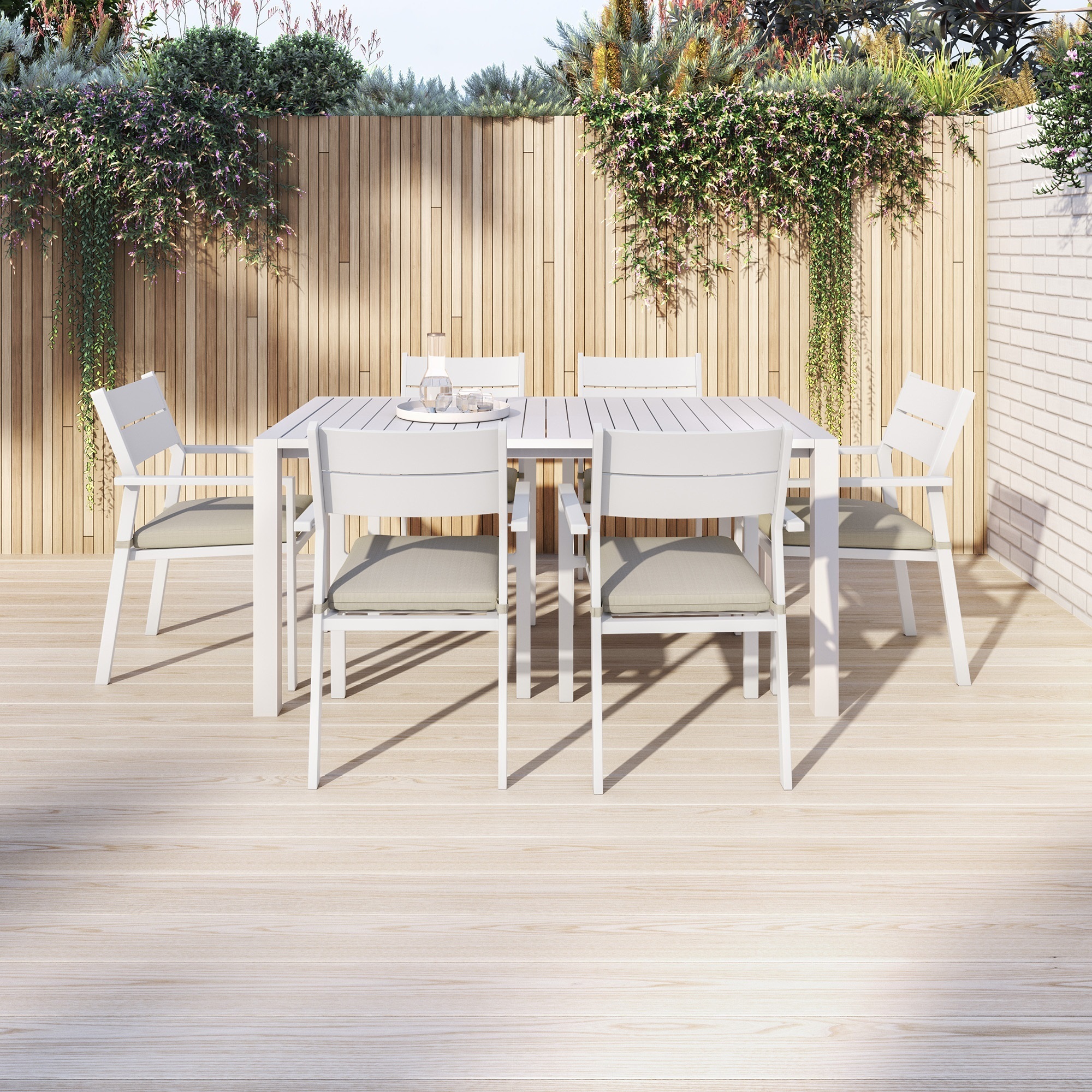 6 seat rectangular garden dining set