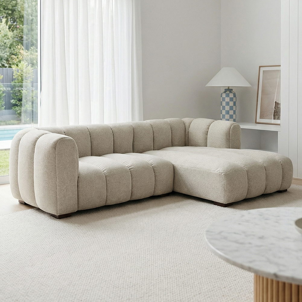Nelson Premium 3 Seater Upholstered Sofa with Chaise