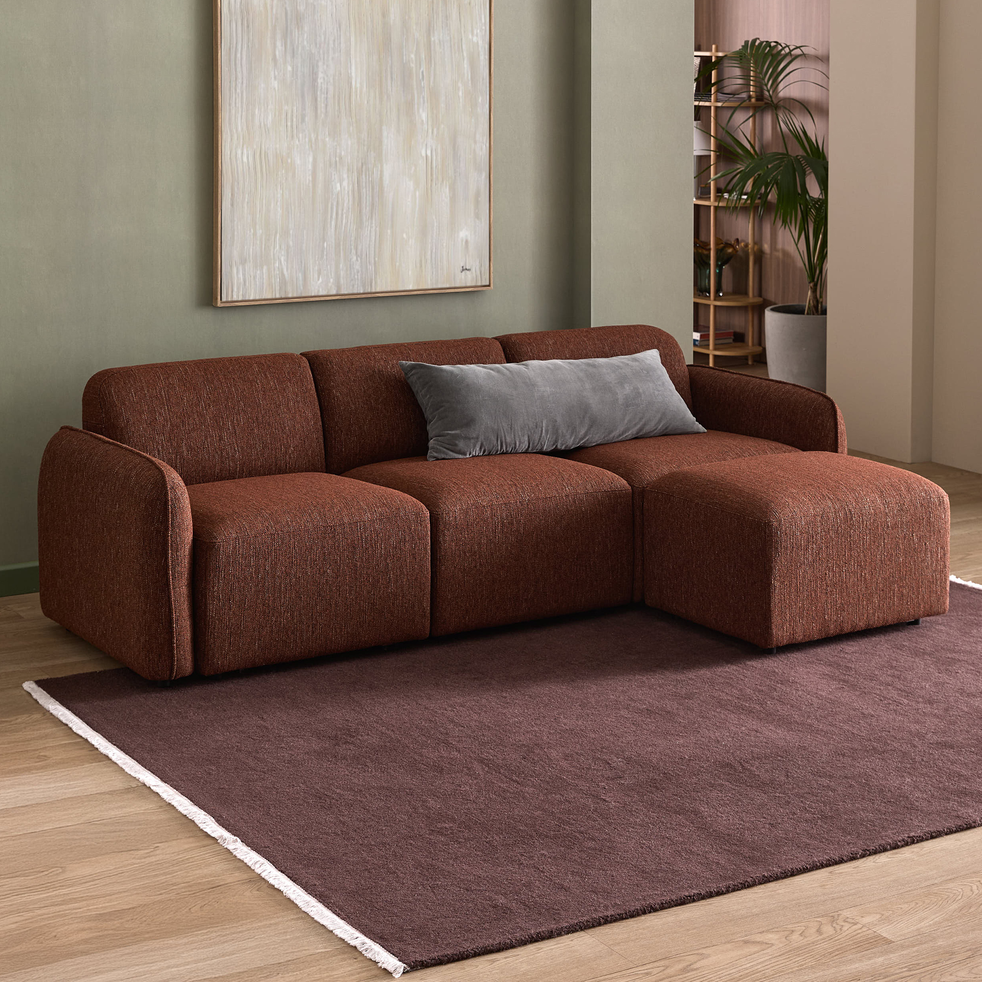 Barton 4 Seater Modular Sofa and Ottoman Set