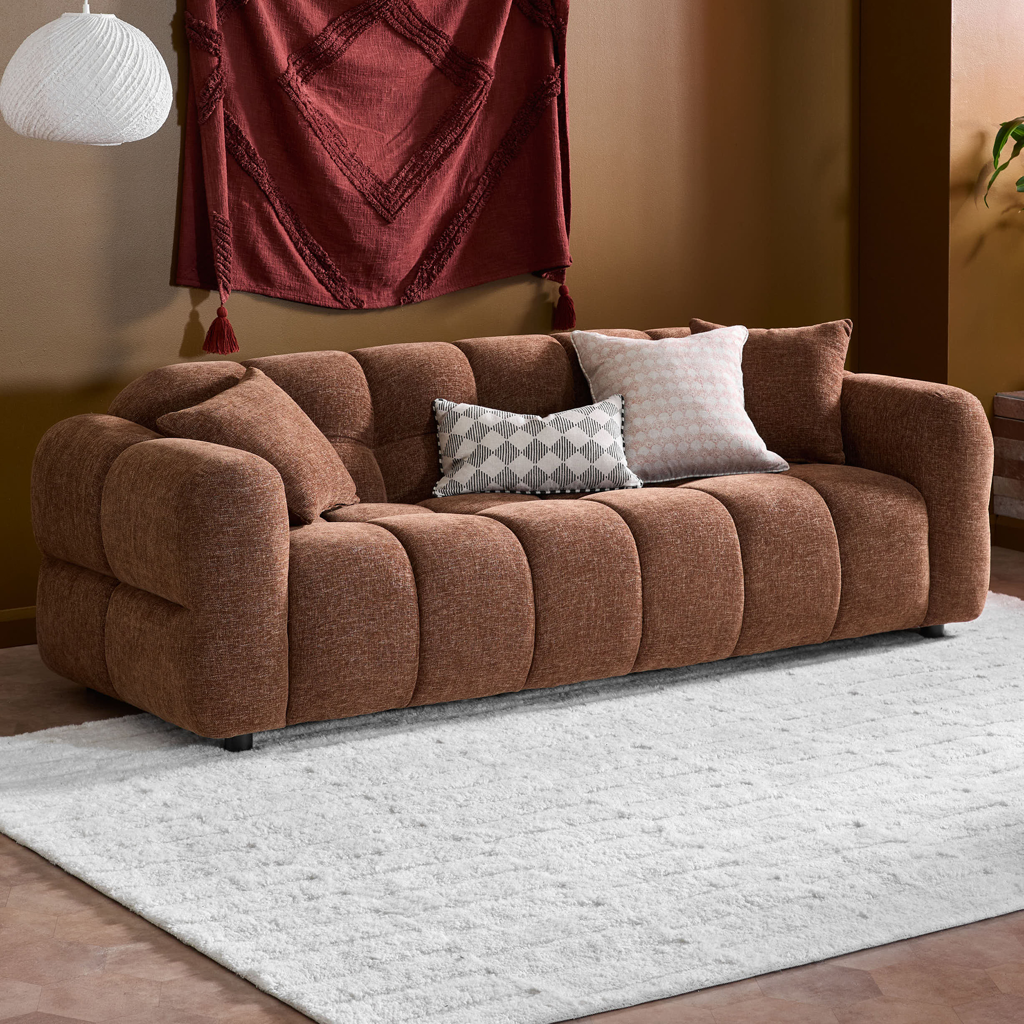 Zara 3 Seater Chenille Sofa