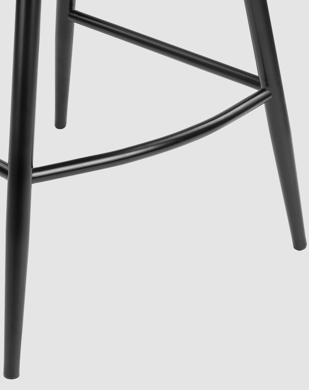 Matte black powder-coated steel legs, with three horizontal braces for support. Matte black powder-coated steel legs, with three horizontal braces for support.