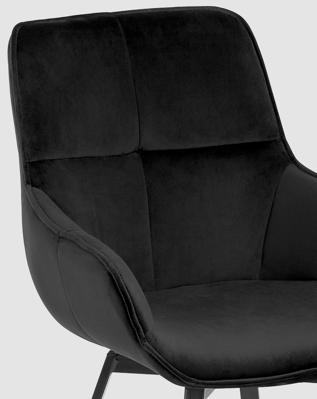 black metal swivel chair