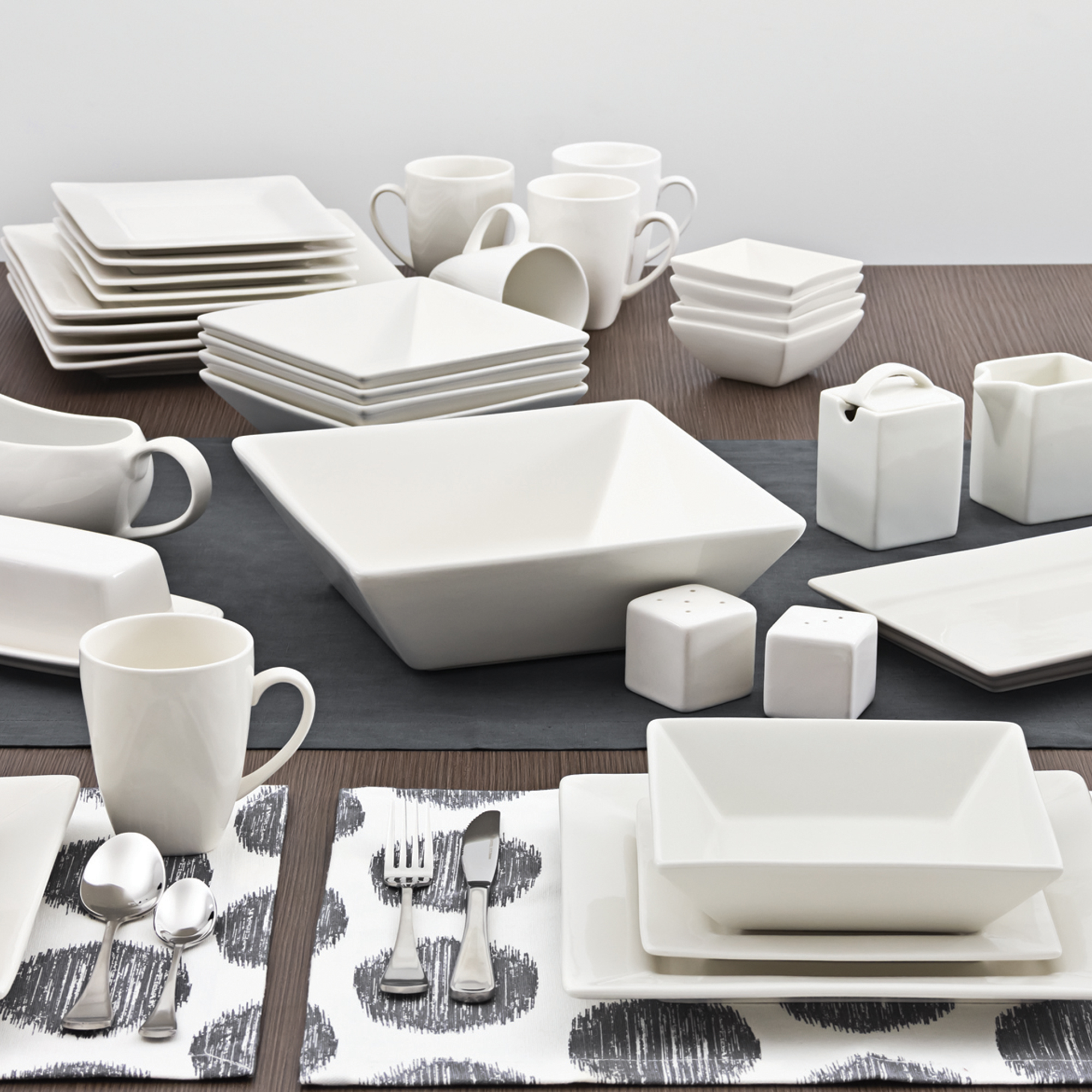 NEW 40 Piece Square Porcelain Dinner Set Tuffsteel,Dinnerware Sets eBay