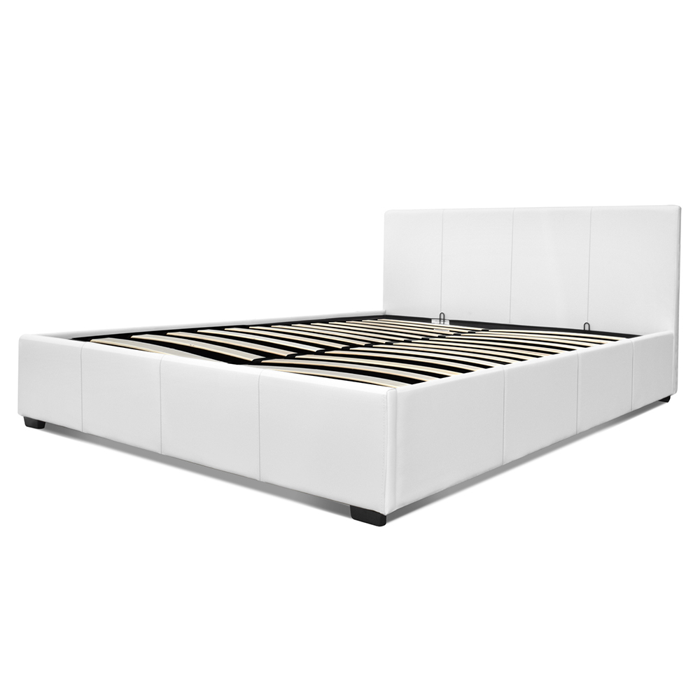 Dwellhome White Queen Gas Lift Pu Leather Bed Frame Reviews Sku Ilif4228 White Queen Gas Lift Pu Leather Bed Frame Is Also Sometimes Listed Under The Following Manufacturer Numbers Rame E Nino Q Wh Ab