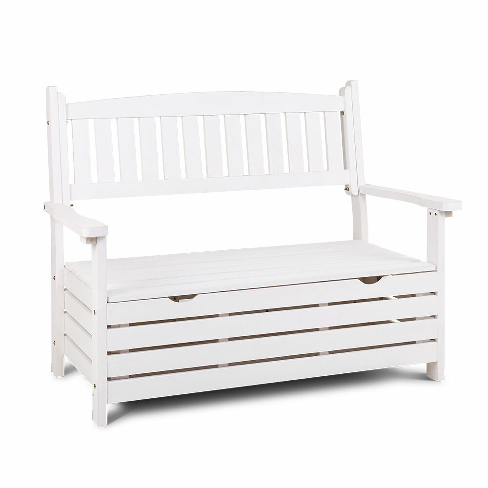 New 2 Seater Lavand Wooden Outdoor Storage Bench Dwell Outdoor