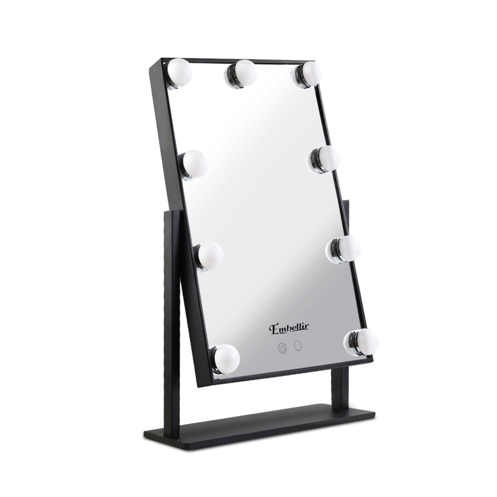 Black Embellir Standing Led Make Up Mirror