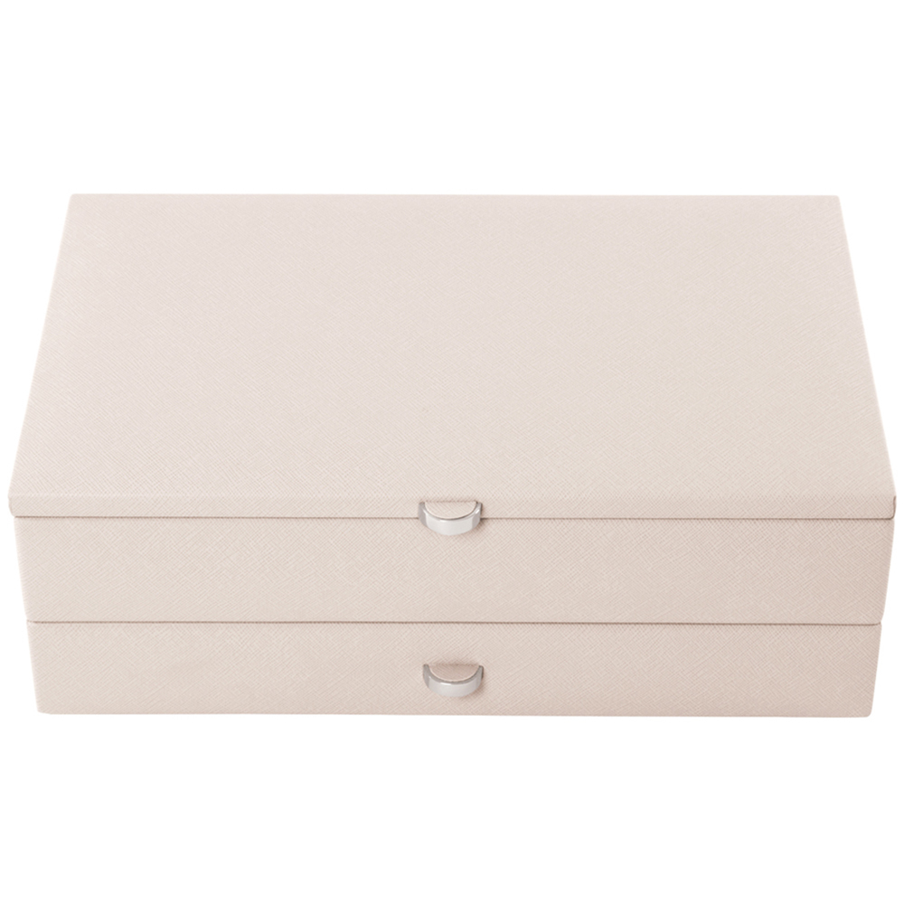 Stackers Stackers classic brown lidded jewellery box pink interior 