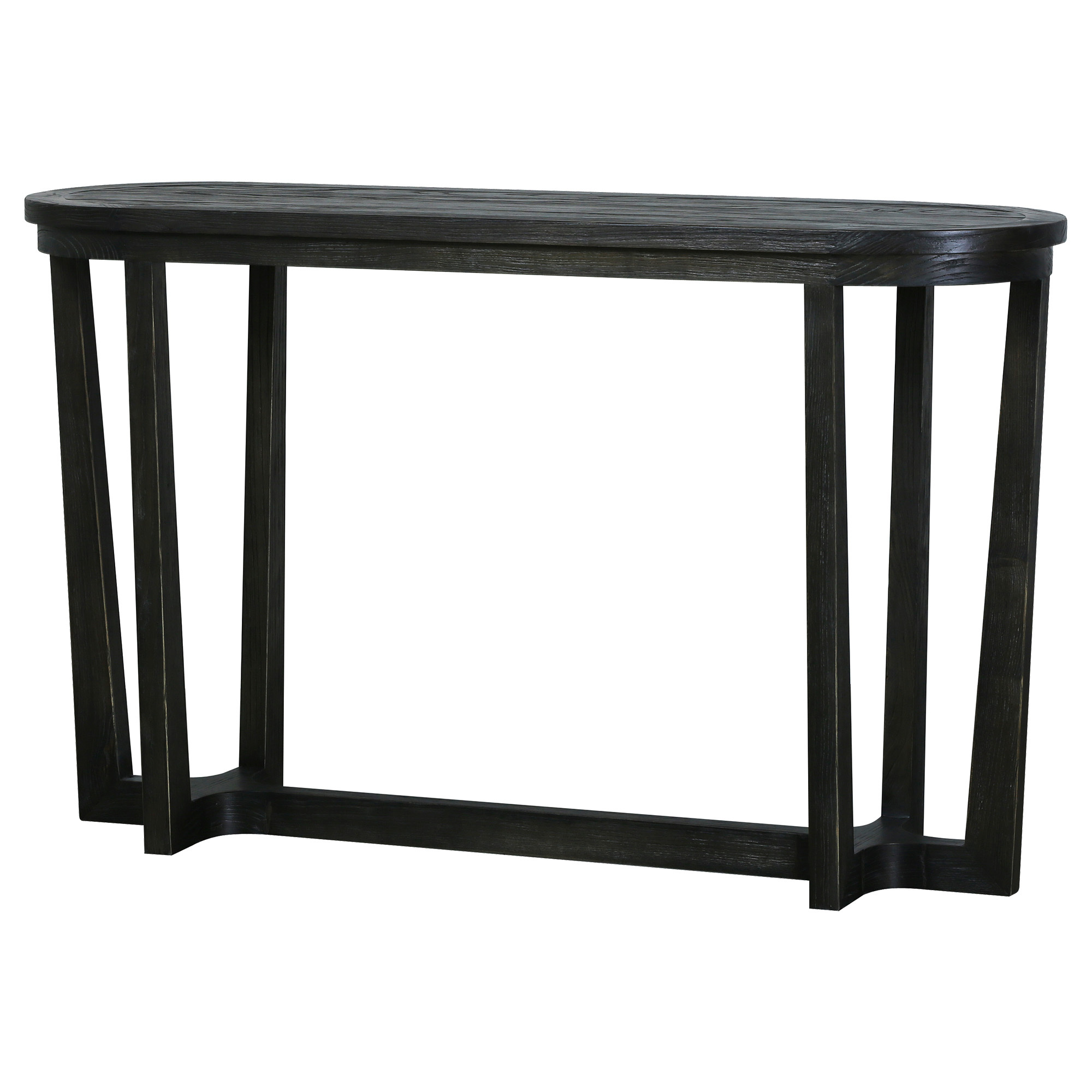 black timber hall table