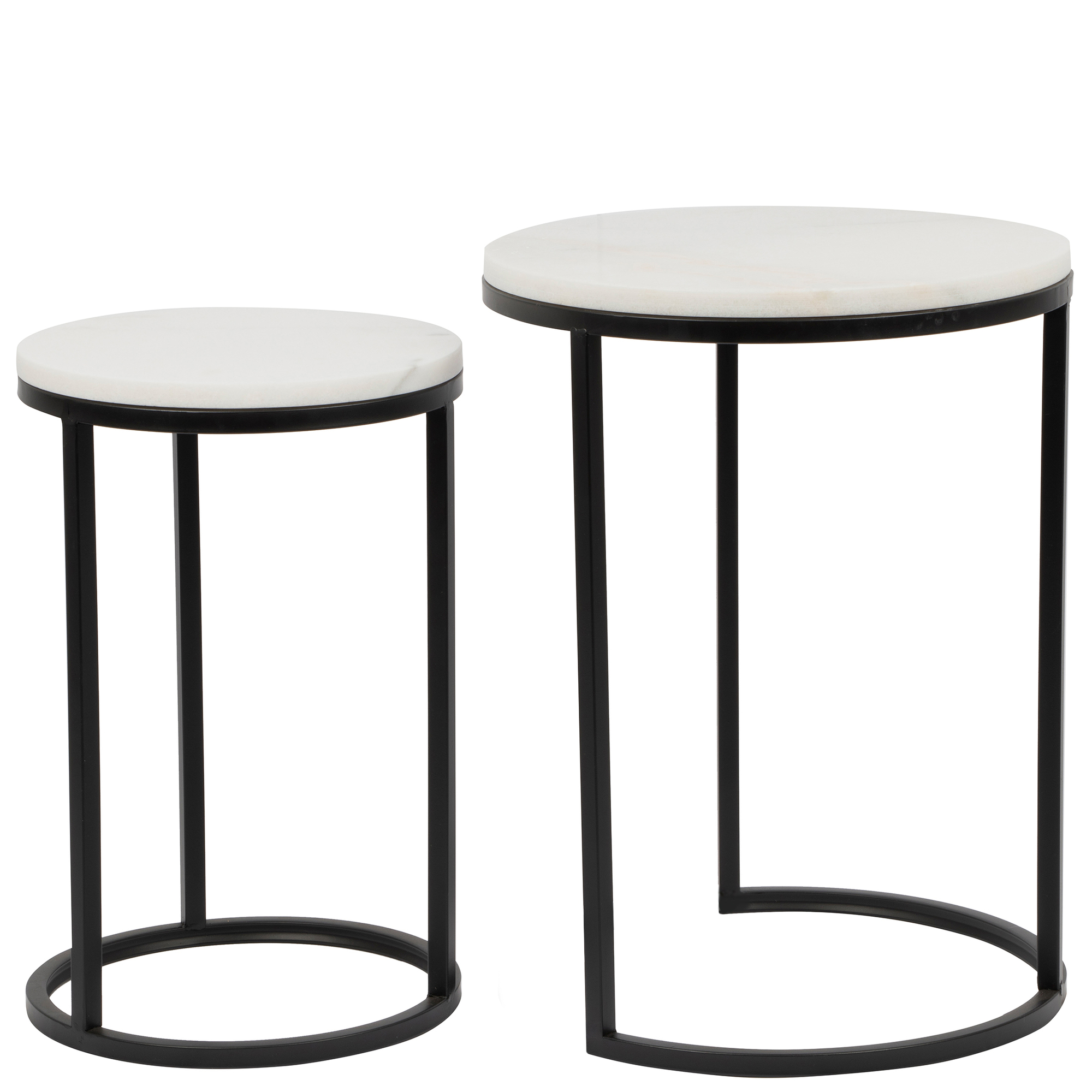 Cooper Cohomewares 2 Piece Marble Metal Nesting Side Table Set Reviews Temple Webster