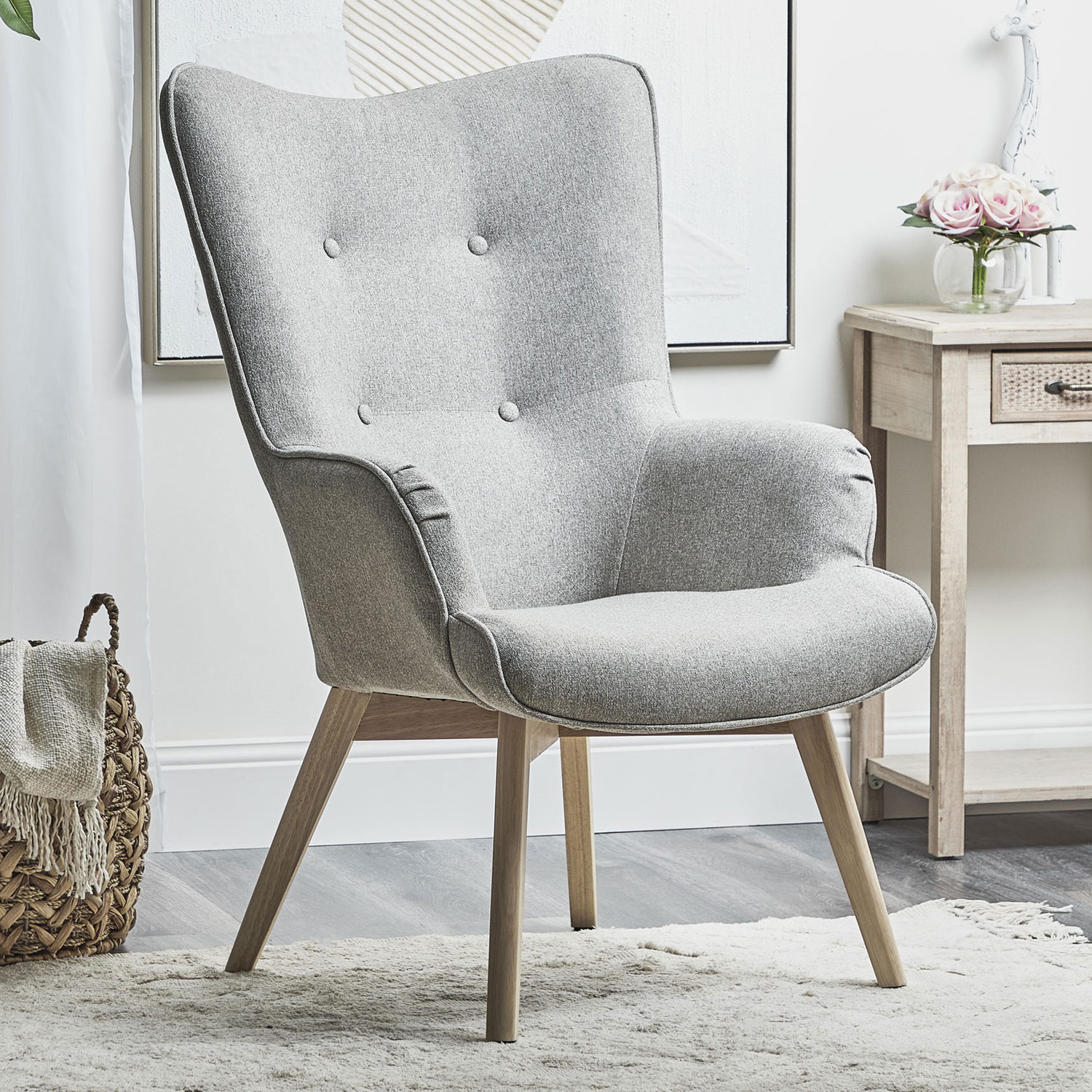 grey retro armchair