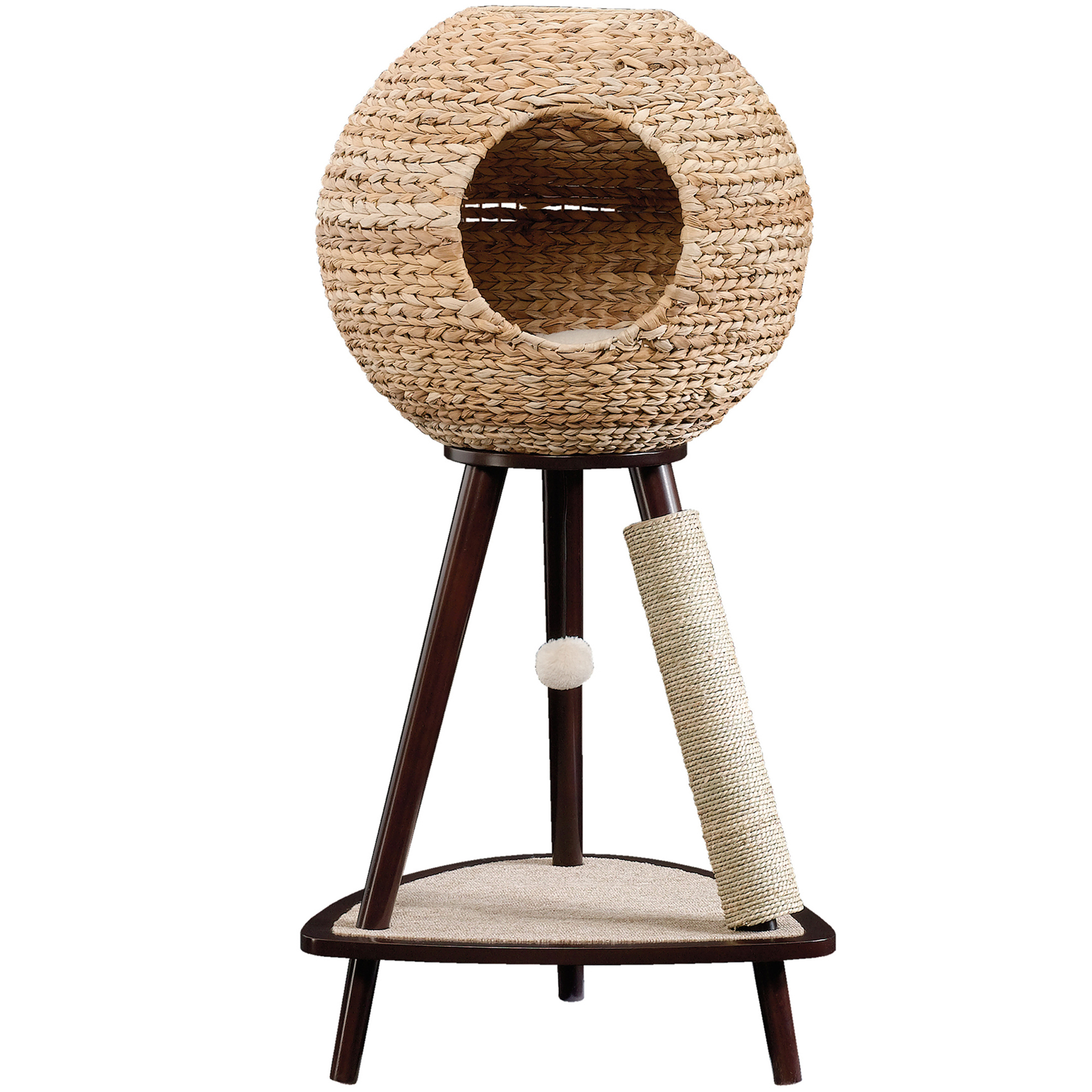 Wicker Sphere Cat Tower