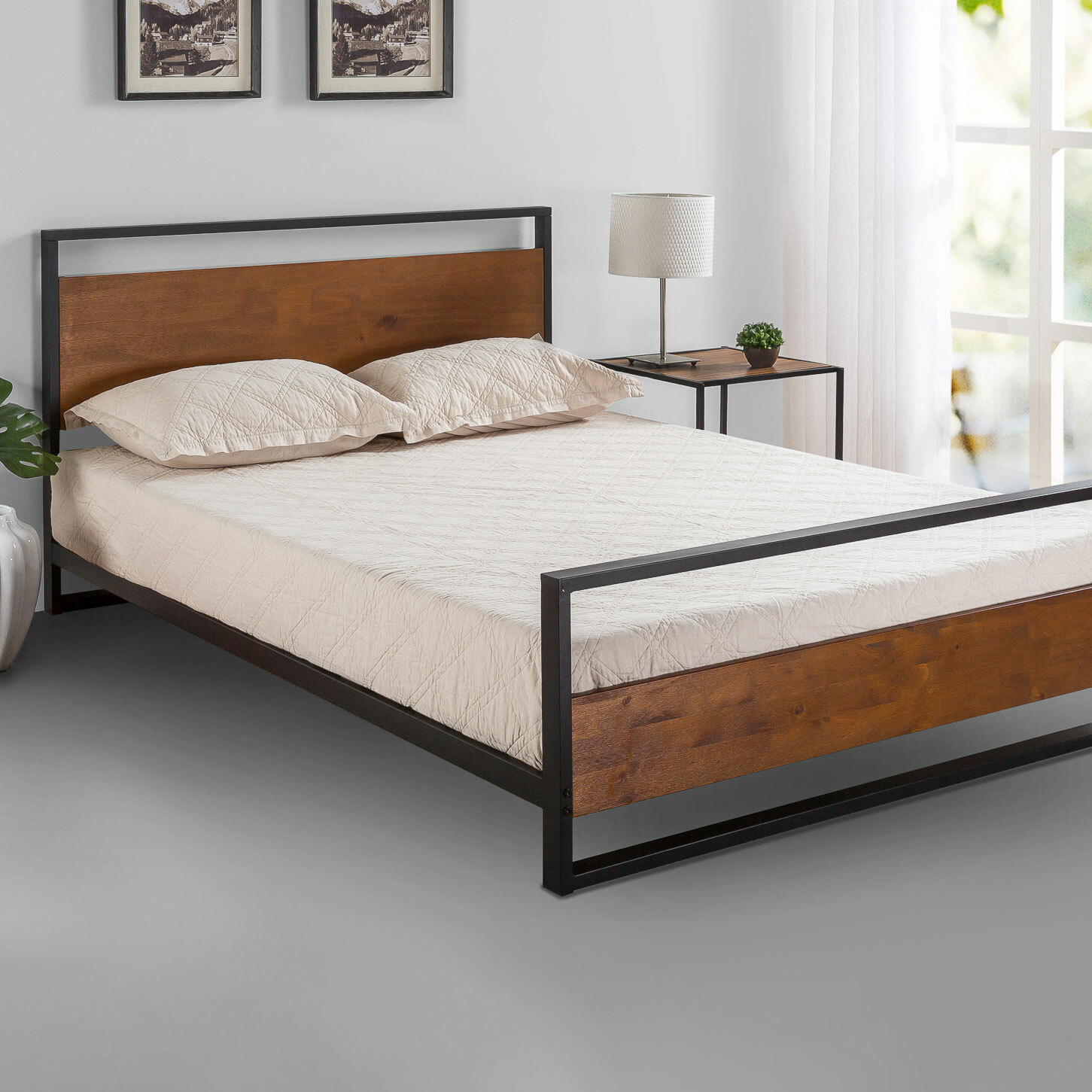 Houston Premium Wood Metal Bed Frame, Premium Bed Frame
