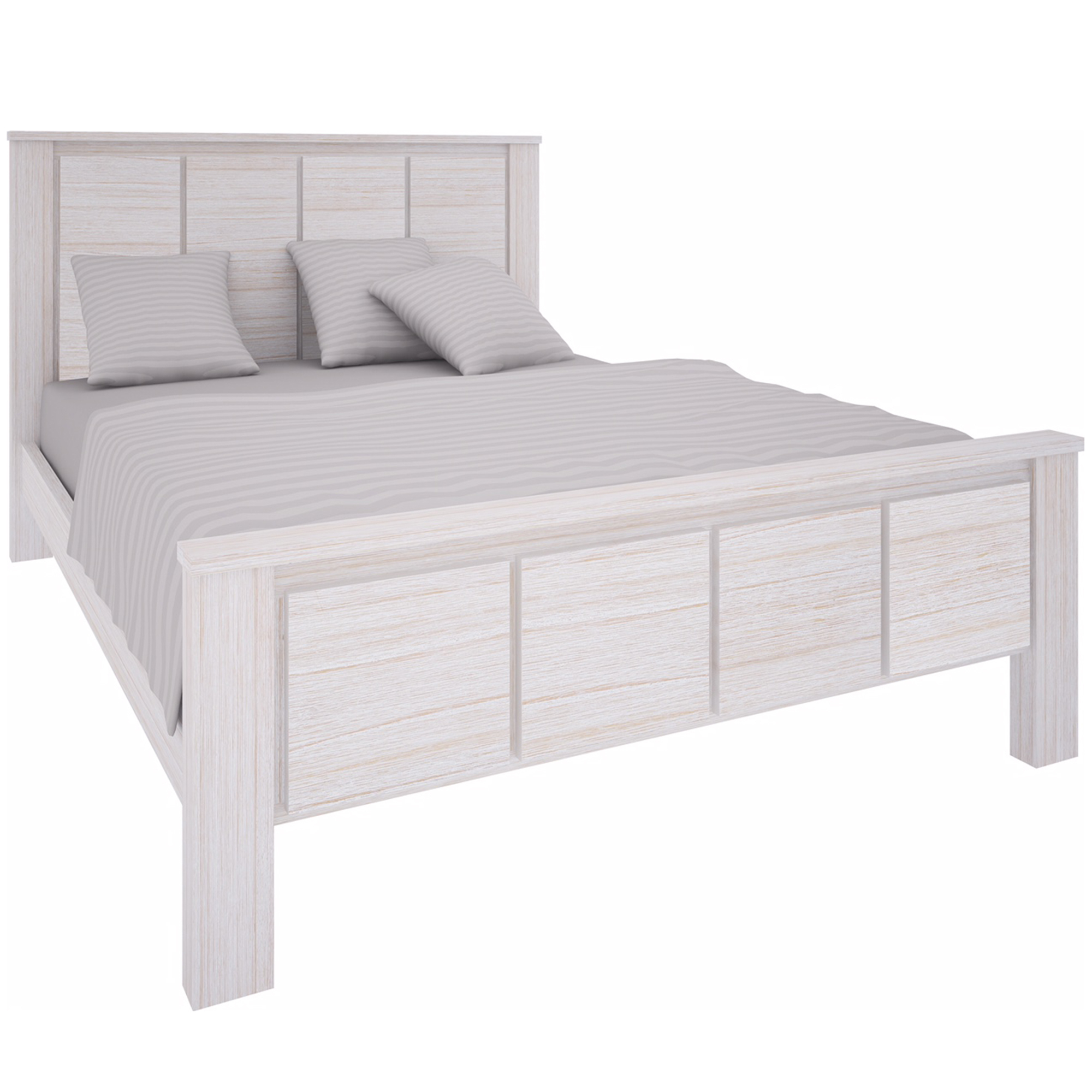 Brushed White Notting Hill Wooden Bed Frame Temple Webster