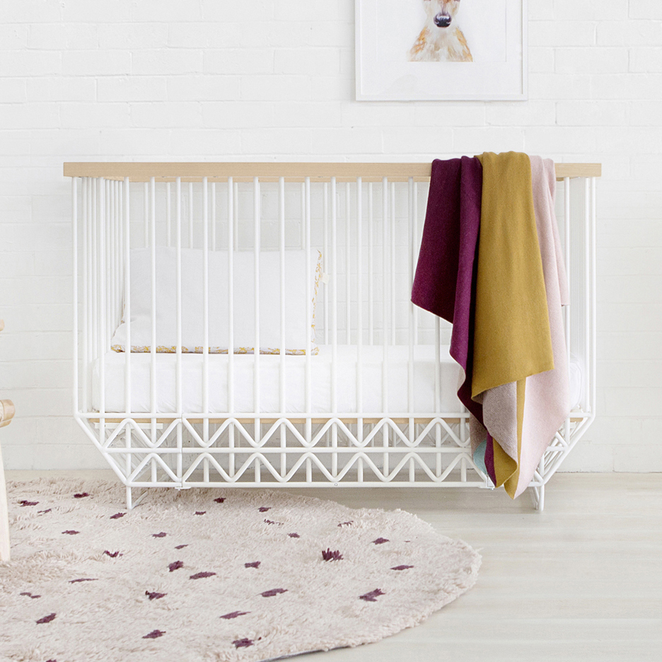white timber cot