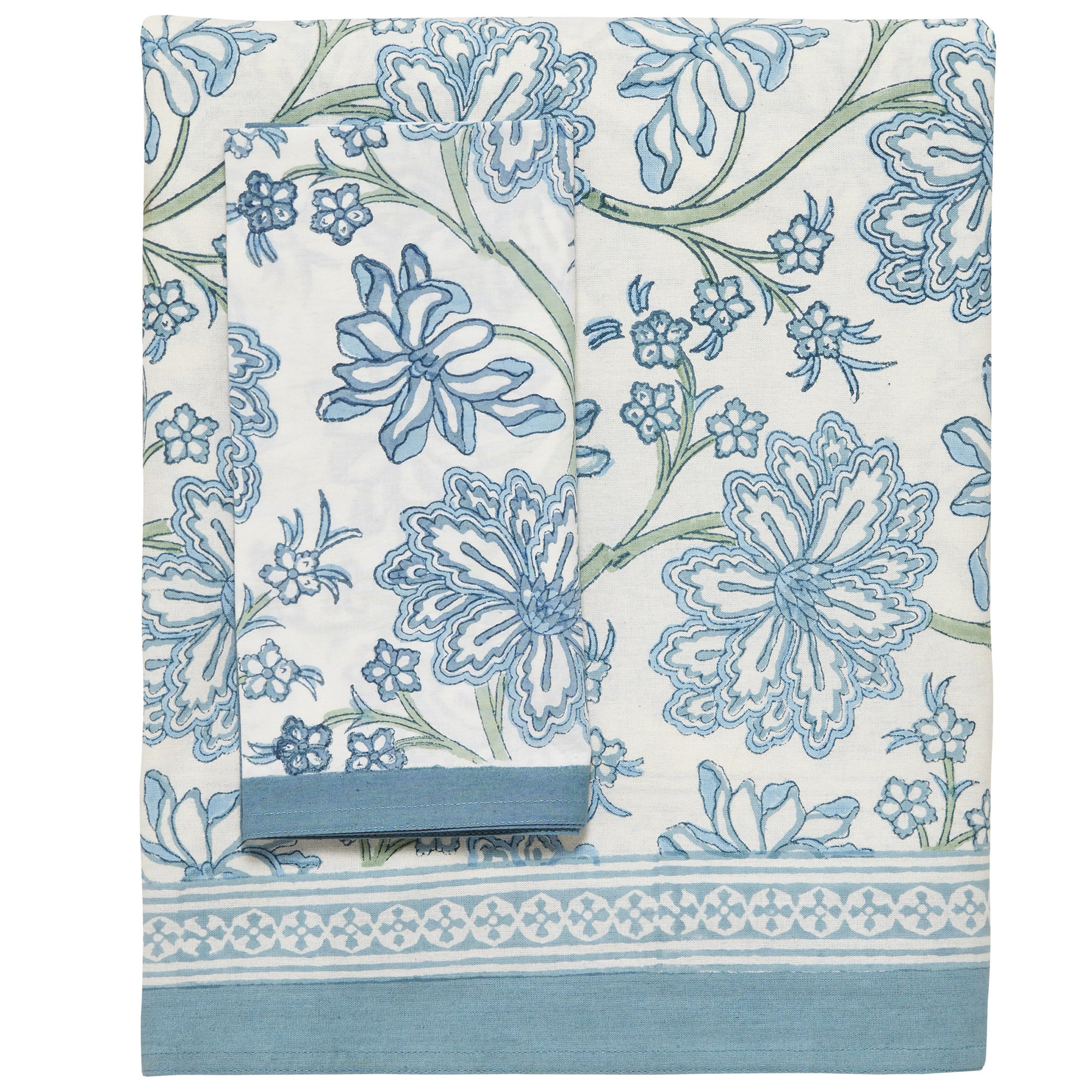 L Mhome Blue Arabella Cotton Tablecloth Temple Webster