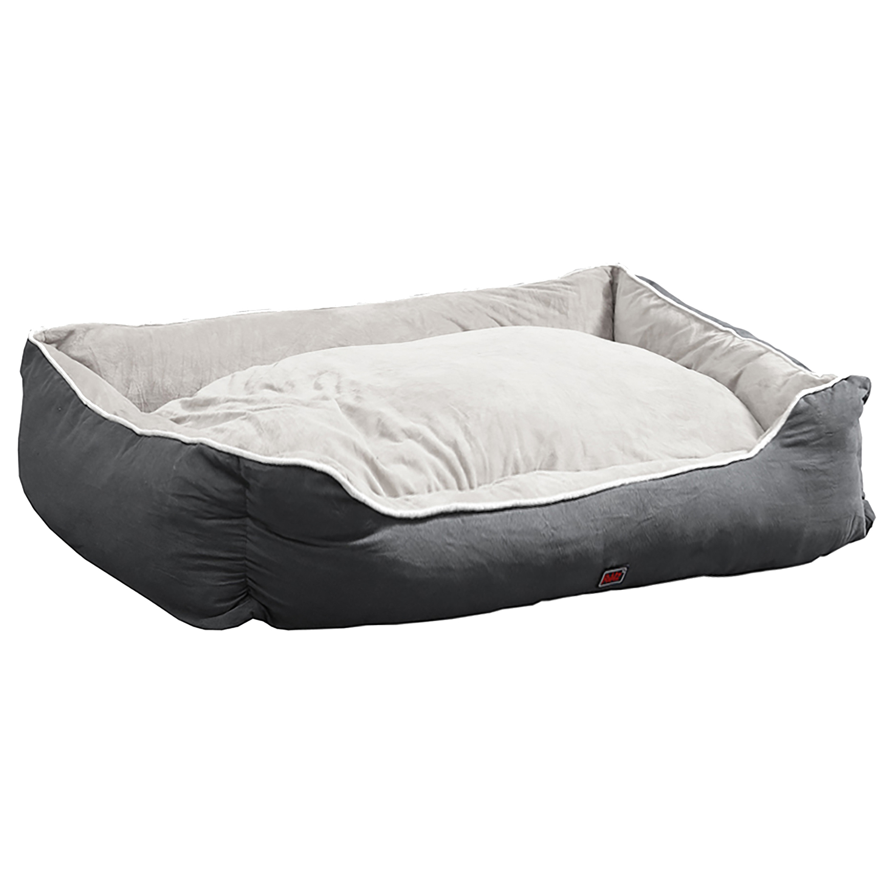 grey soft dog bed