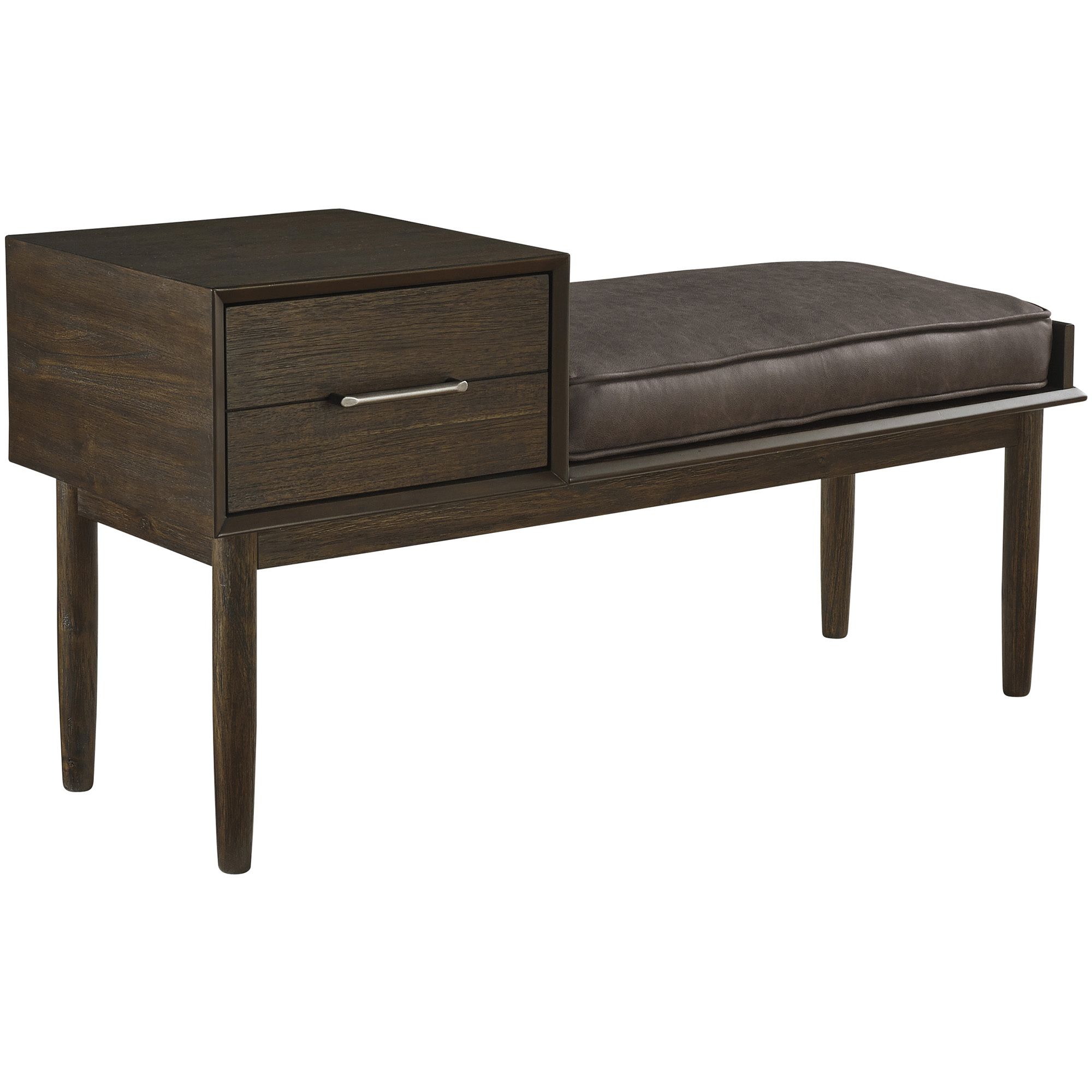 Dark Timber Gavinville Faux Leather Bench With Storage Temple
