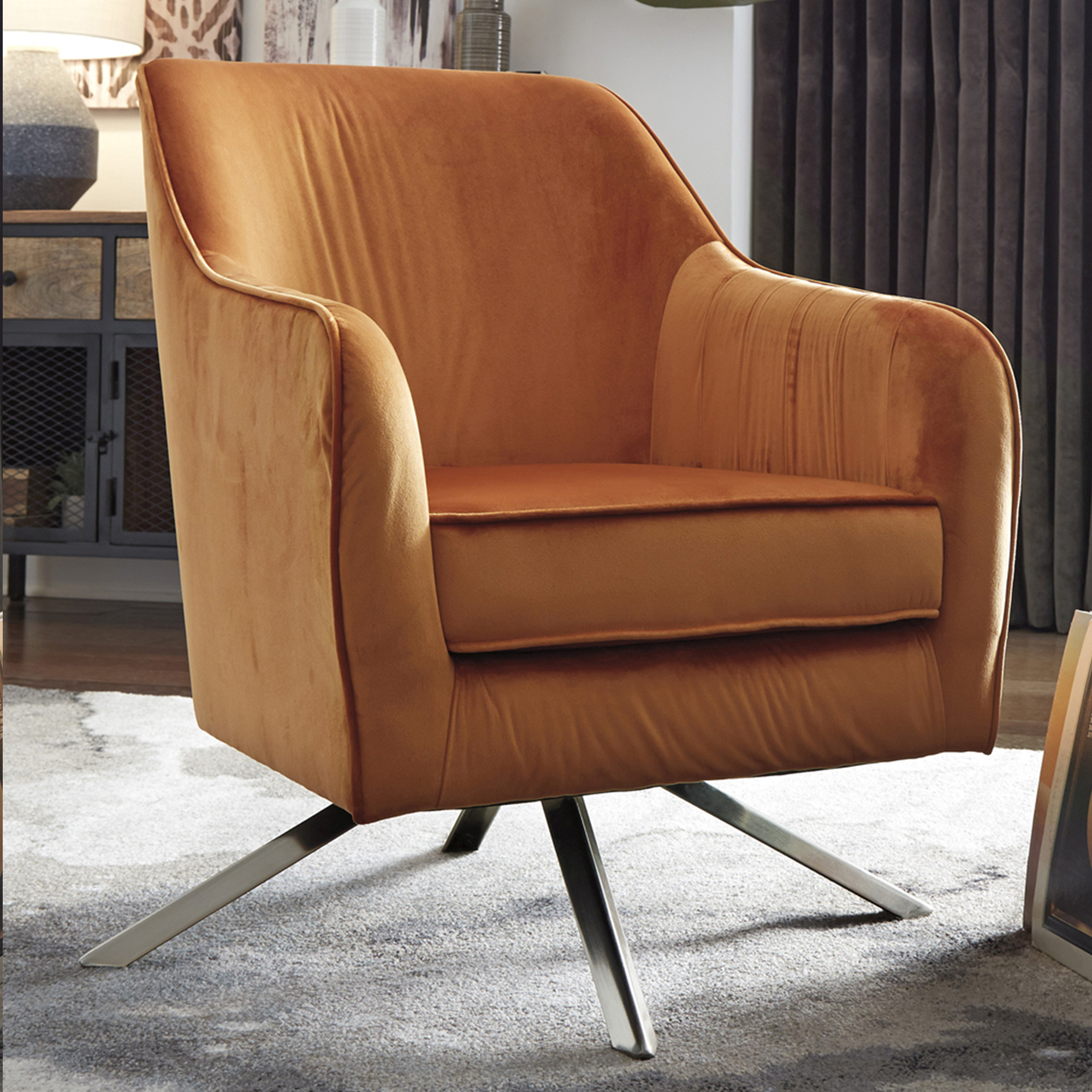 rust velvet armchair