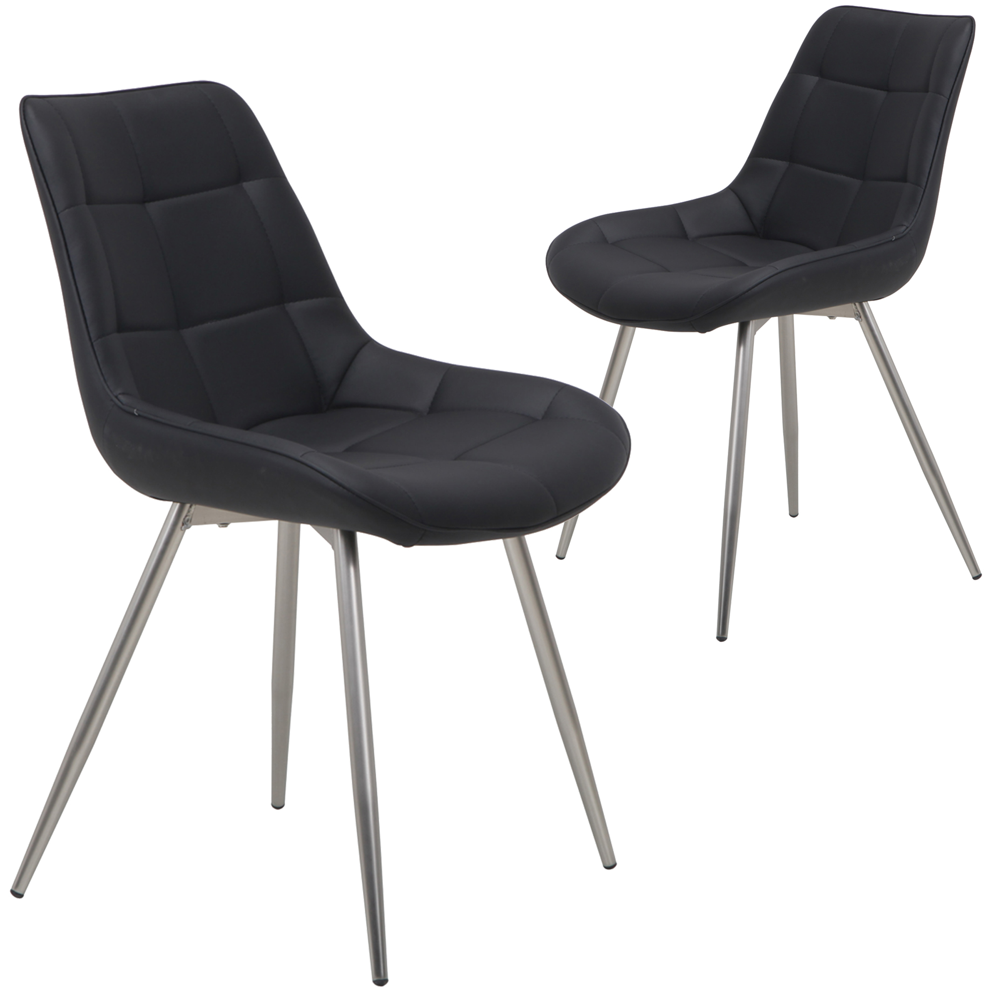 pair faux leather dining chairs