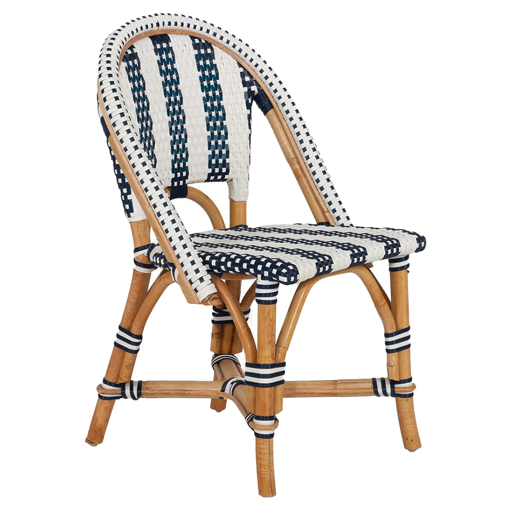 navy striped chairs