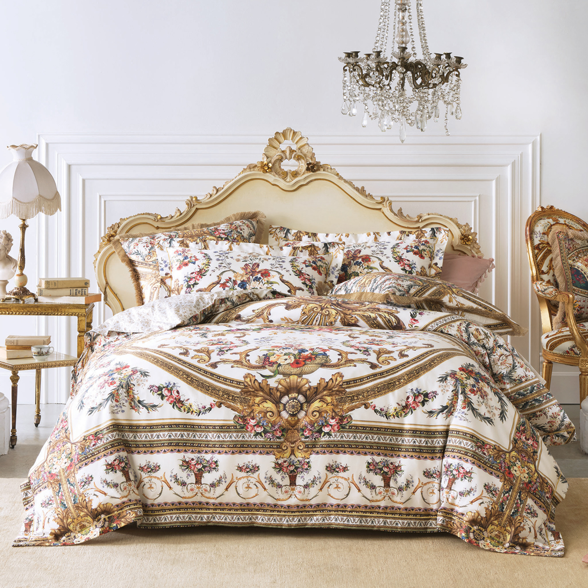 NEW Gold Olympe Ode Cotton Sateen Quilt Cover Set ...