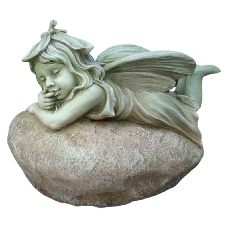 New Fairy Laying Fibrestone Statue The Complete Garden Statues Ornaments Ebay