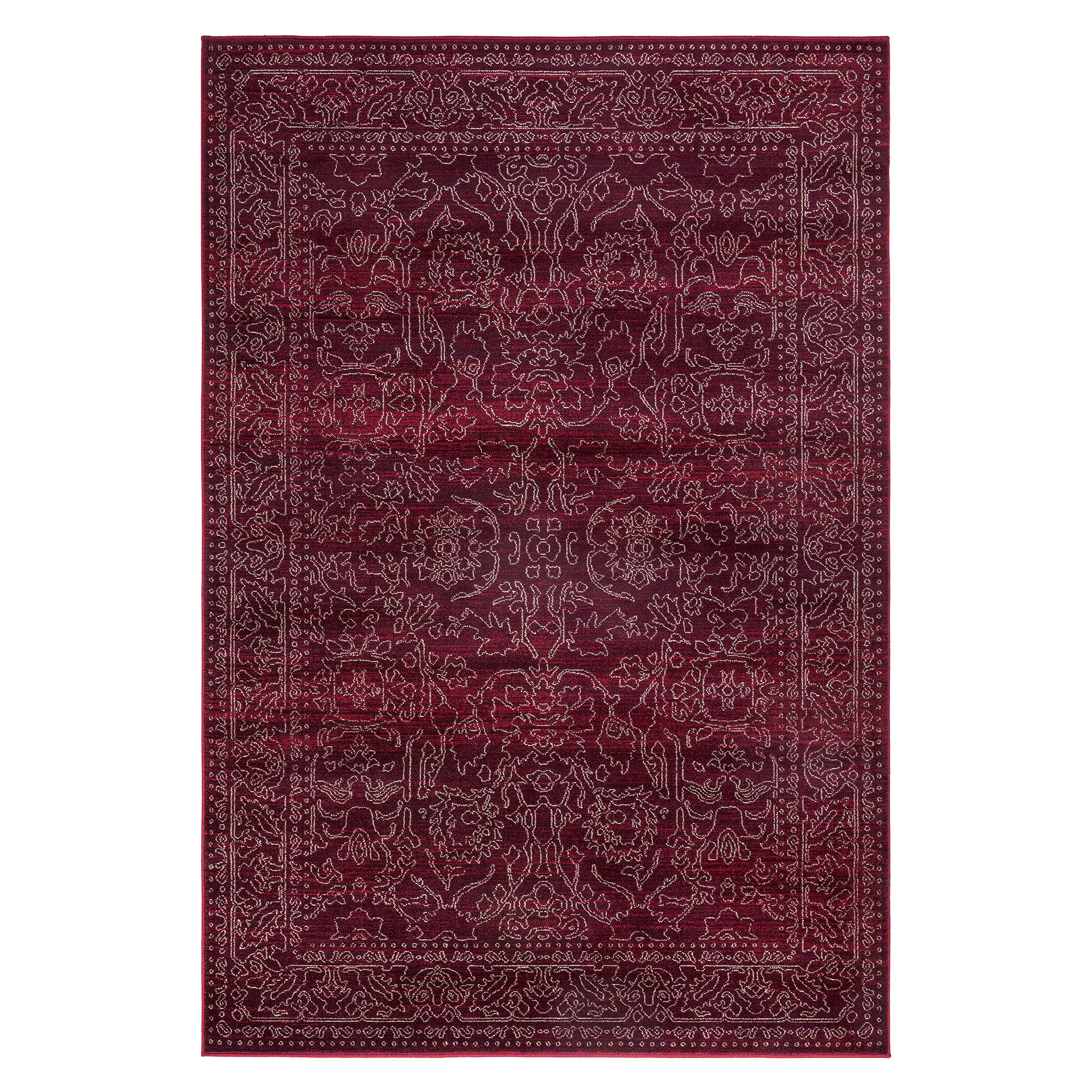 Details about  / Traditional rug AGNELLA standard Aralia red wine flowers width 70-120 fashion show original title
