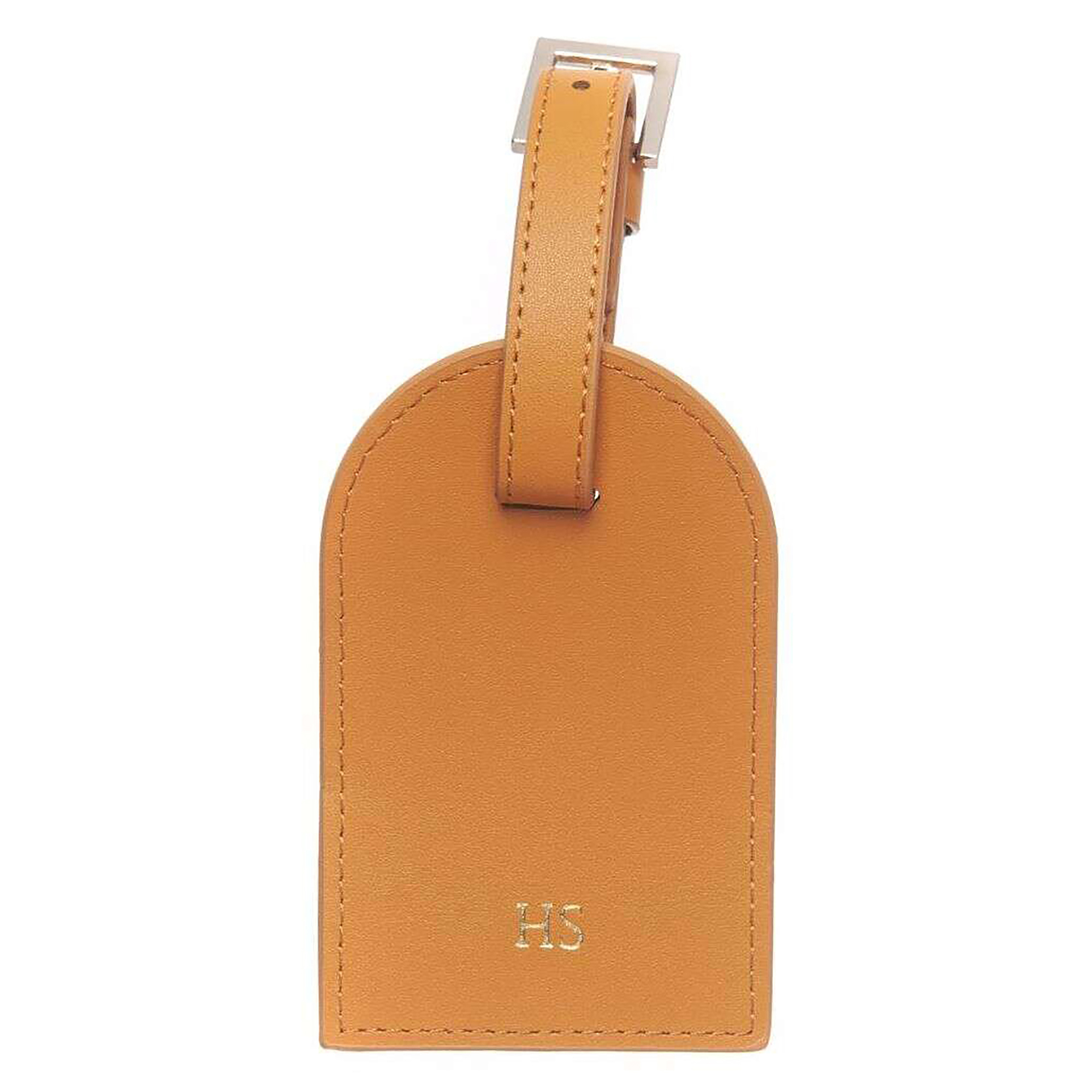 personalised leather luggage tag