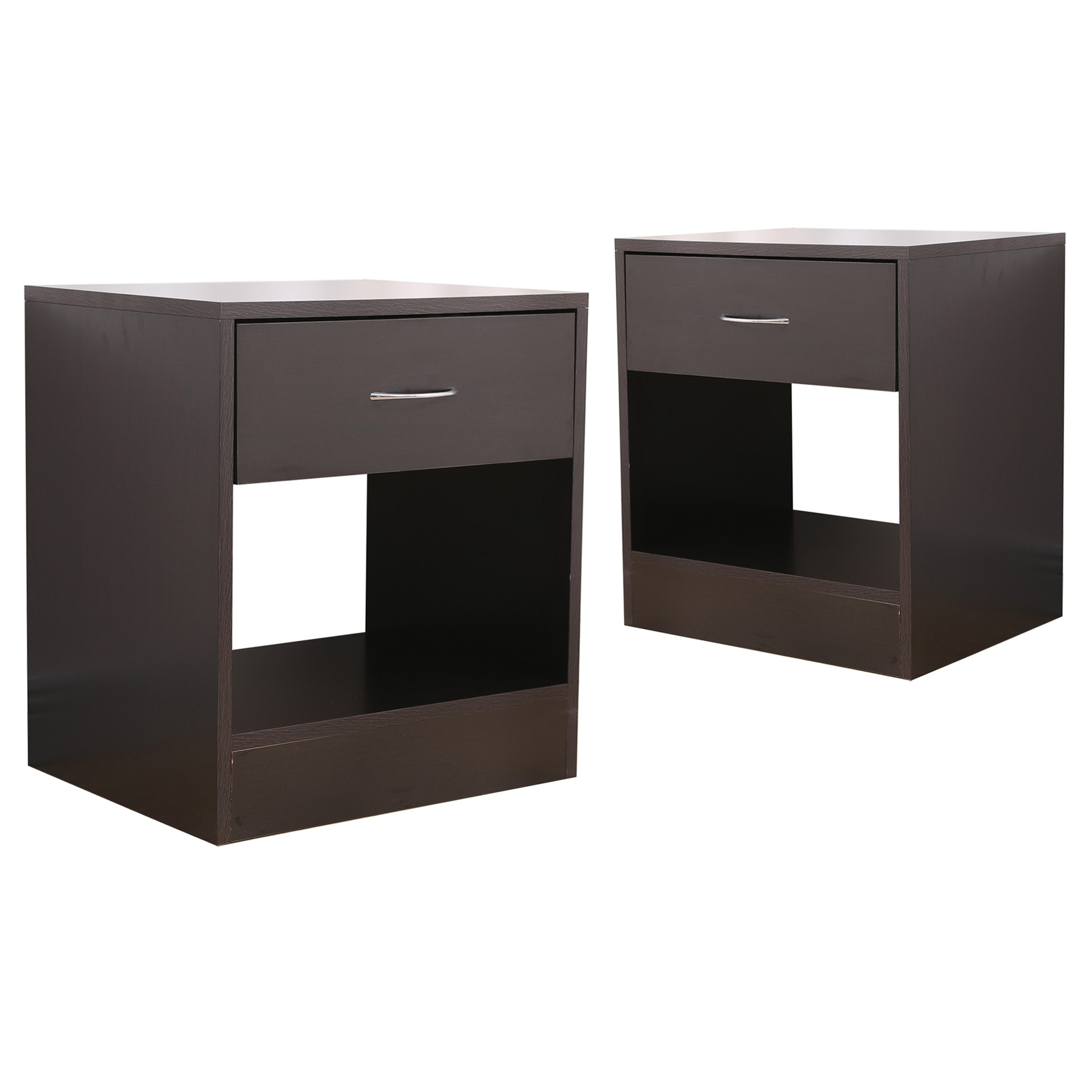 set of 2 bedside tables grey